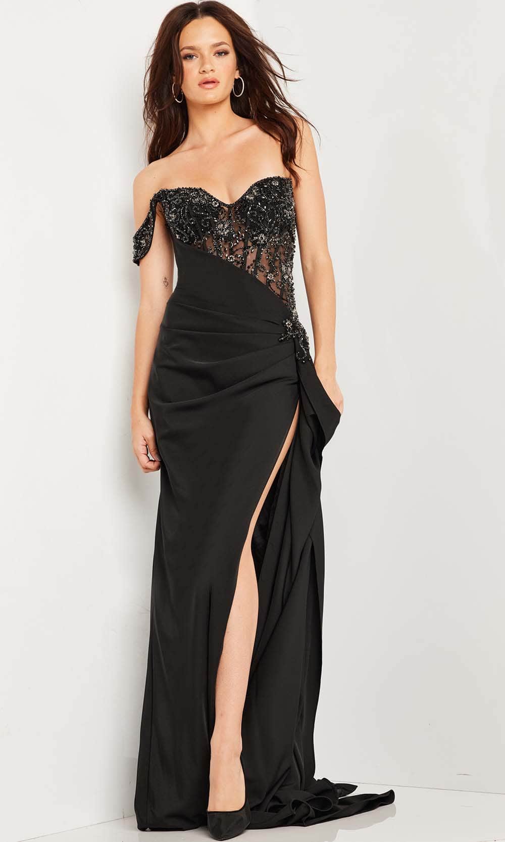 Jovani 37094 - Beaded Illusion Corset Prom Gown Special Occasion Dresses