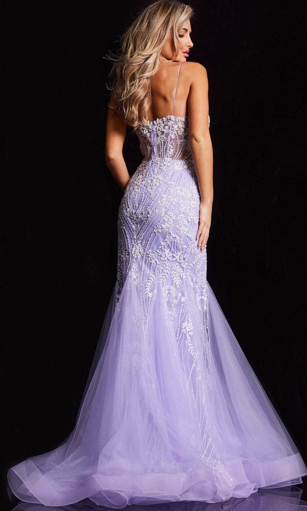 Jovani 37414 - Illusion Deep V-Neck Prom Gown Special Occasion Dresses