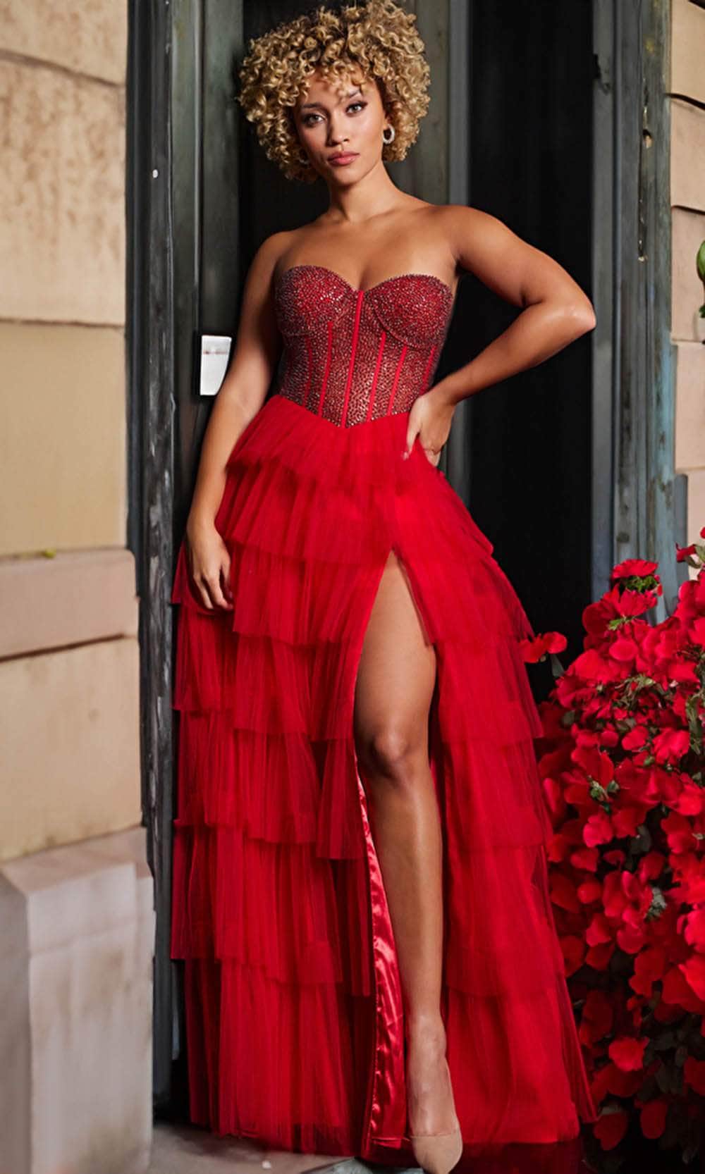 Jovani 38090 - Beaded A-line Evening Dress Jovani 38090 - Beaded A-line Evening Dress