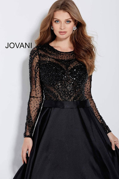 Jovani - 46066 Stone Embellished Long Sleeves Ballgown Mother of the Bride Dresses