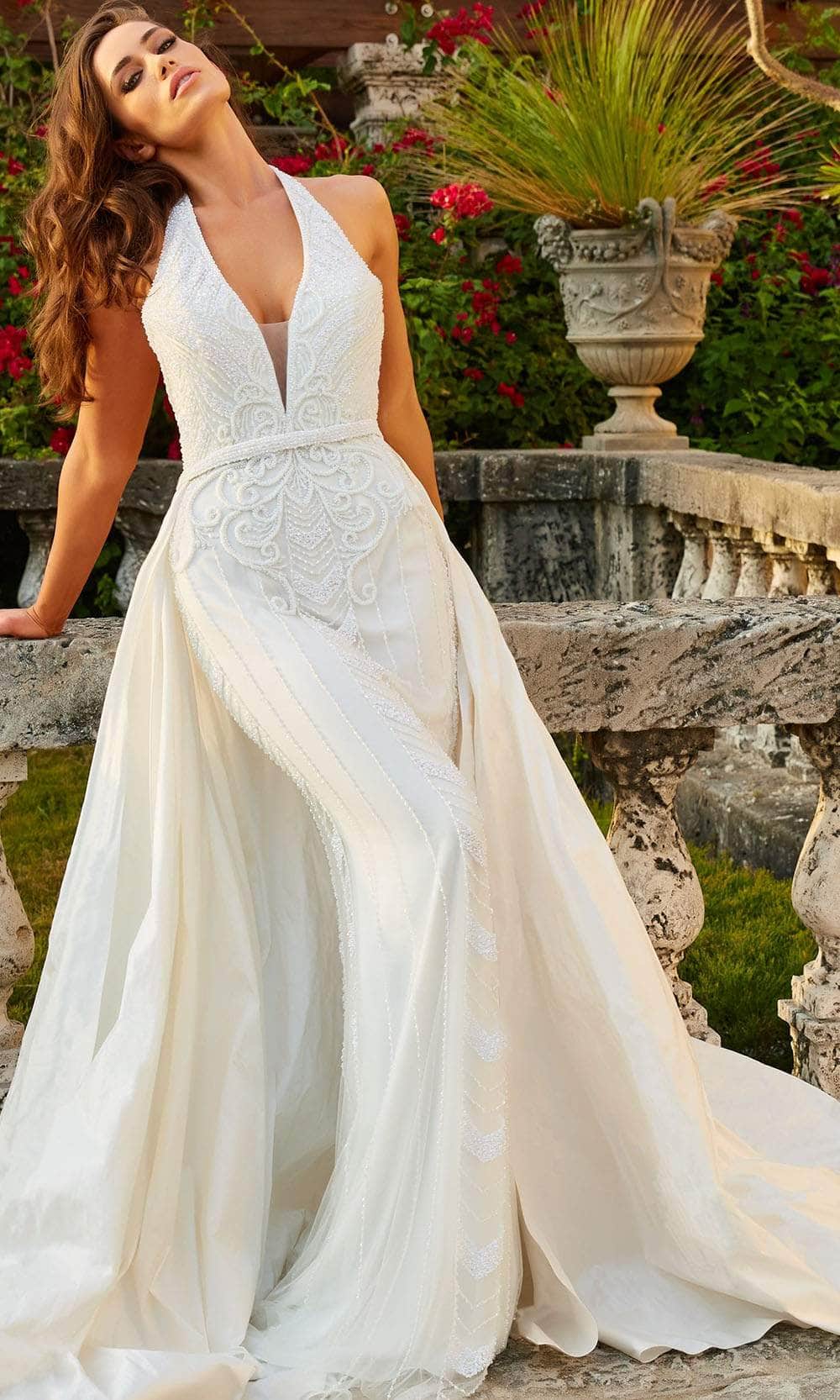 taffeta wedding dress with beaded lace inset Beaded Long Corset A Line Sequin Wedding Dress