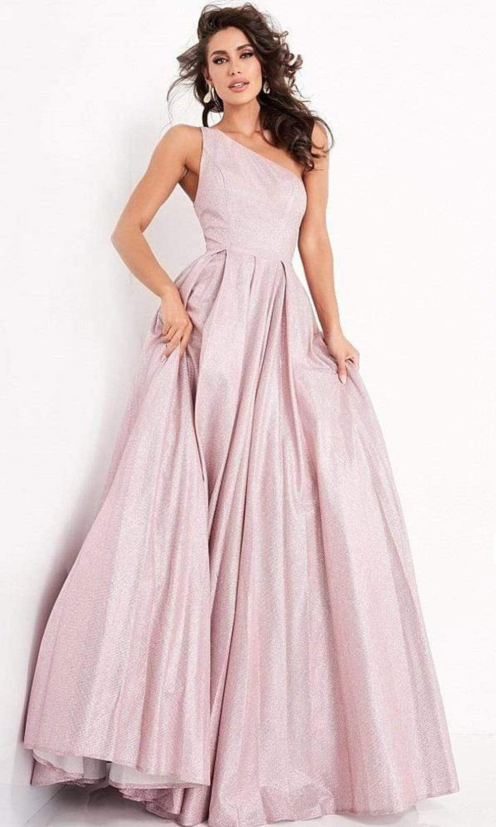 Jovani - JVN02541 Glitter Asymmetrical A-Line Gown ADASA Jovani - JVN02541 Glitter Asymmetrical A-Line Gown ADASA