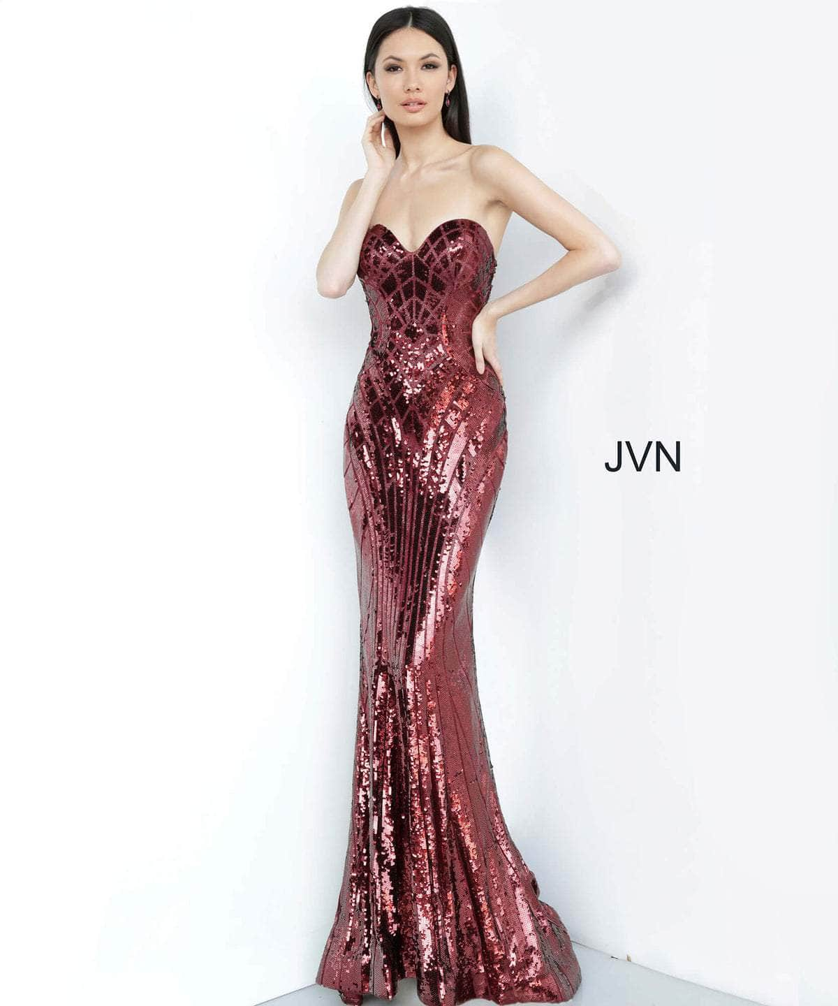 Jovani Jvn2239a Allover Sequin Strapless Prom Dress Adasa