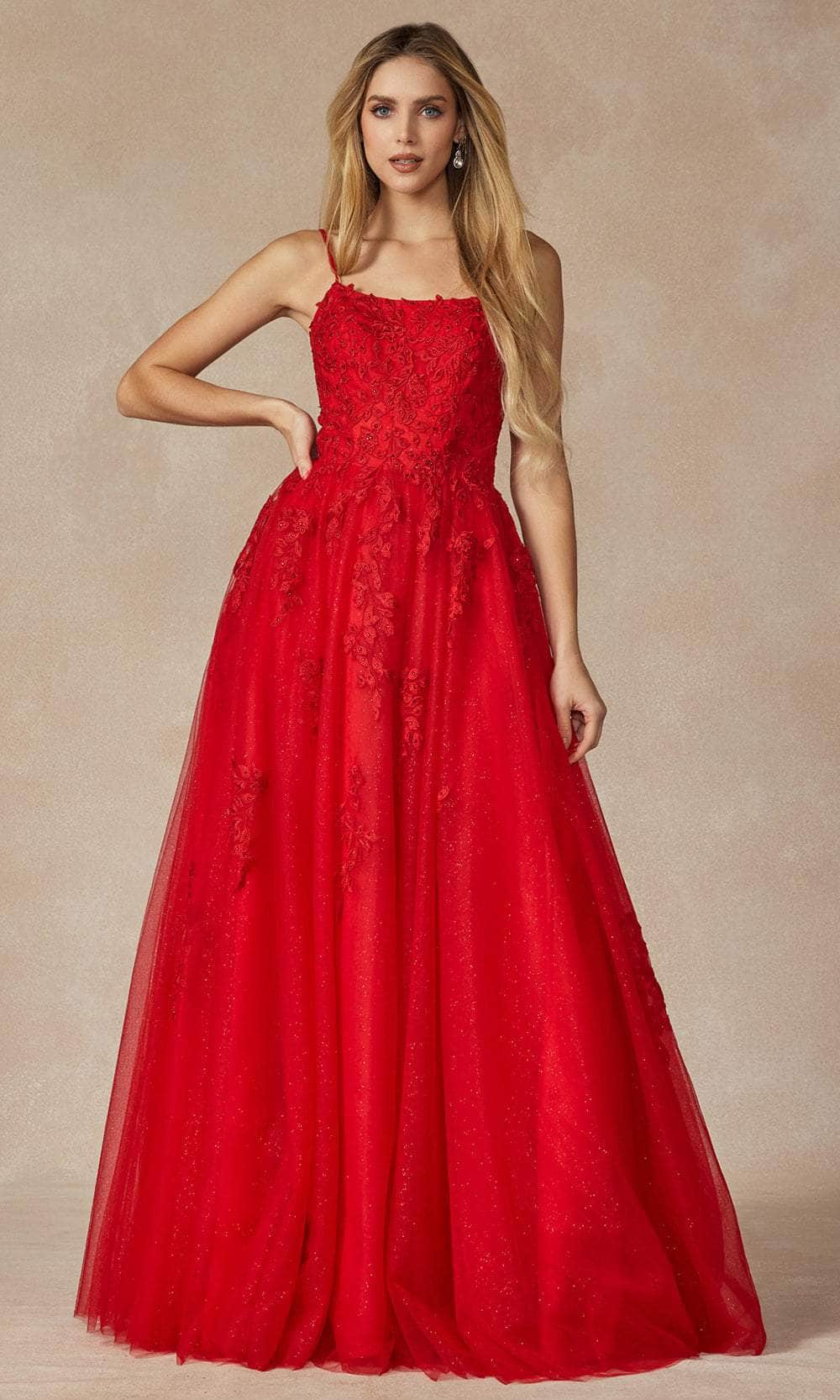 Juliet Dresses 260 - Applique Tulle Prom Dress Special Occasion Dress XS / Red