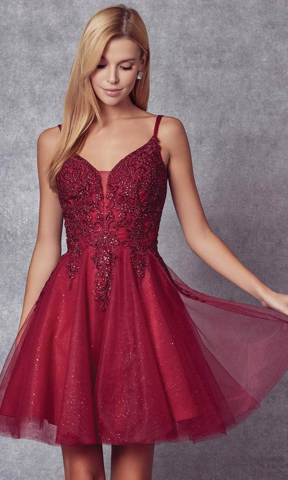 Juliet Dresses 857 - Embroidered Babydoll Cocktail Dress Special Occasion Dress