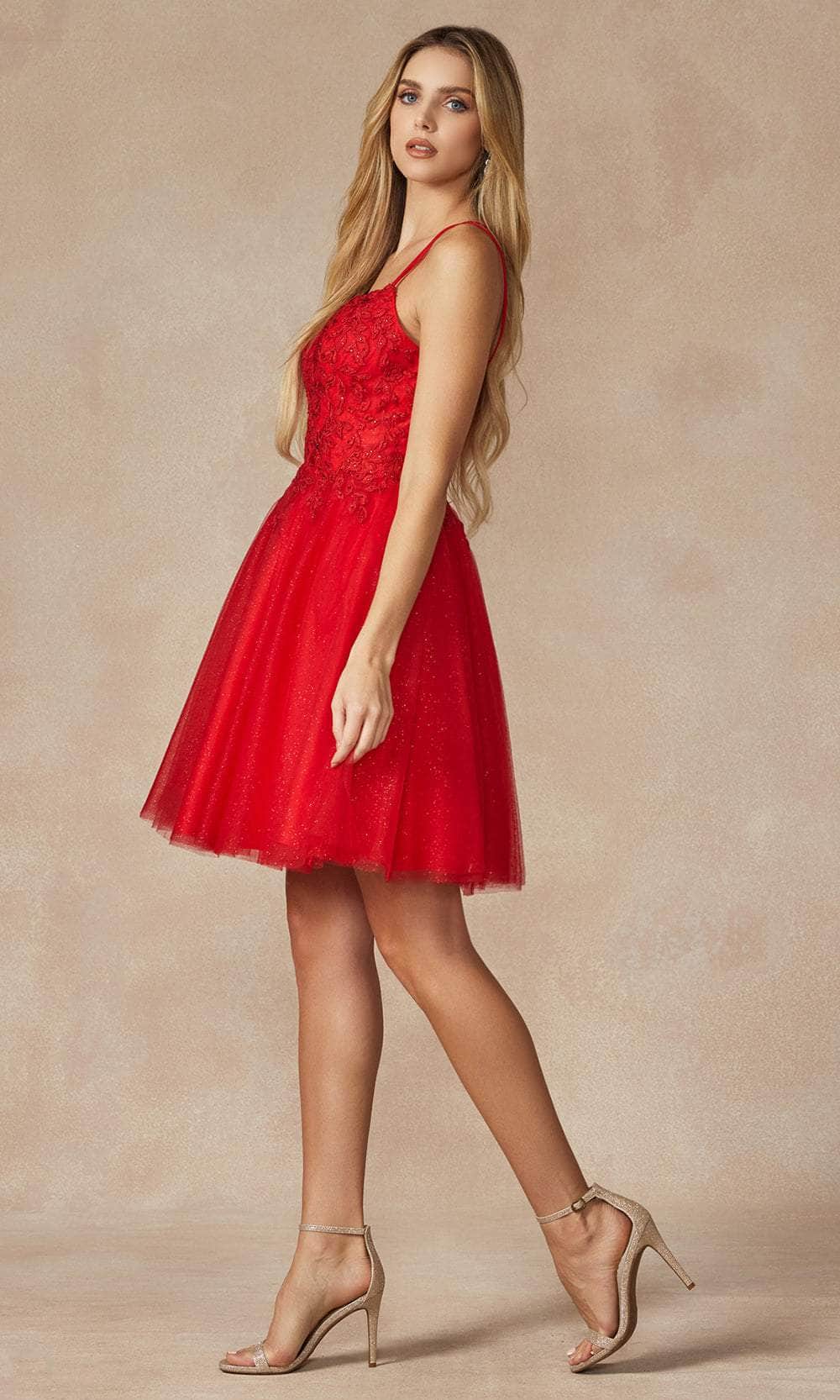 Juliet Dresses 860 - Floral Applique Cocktail Dress Special Occasion Dress