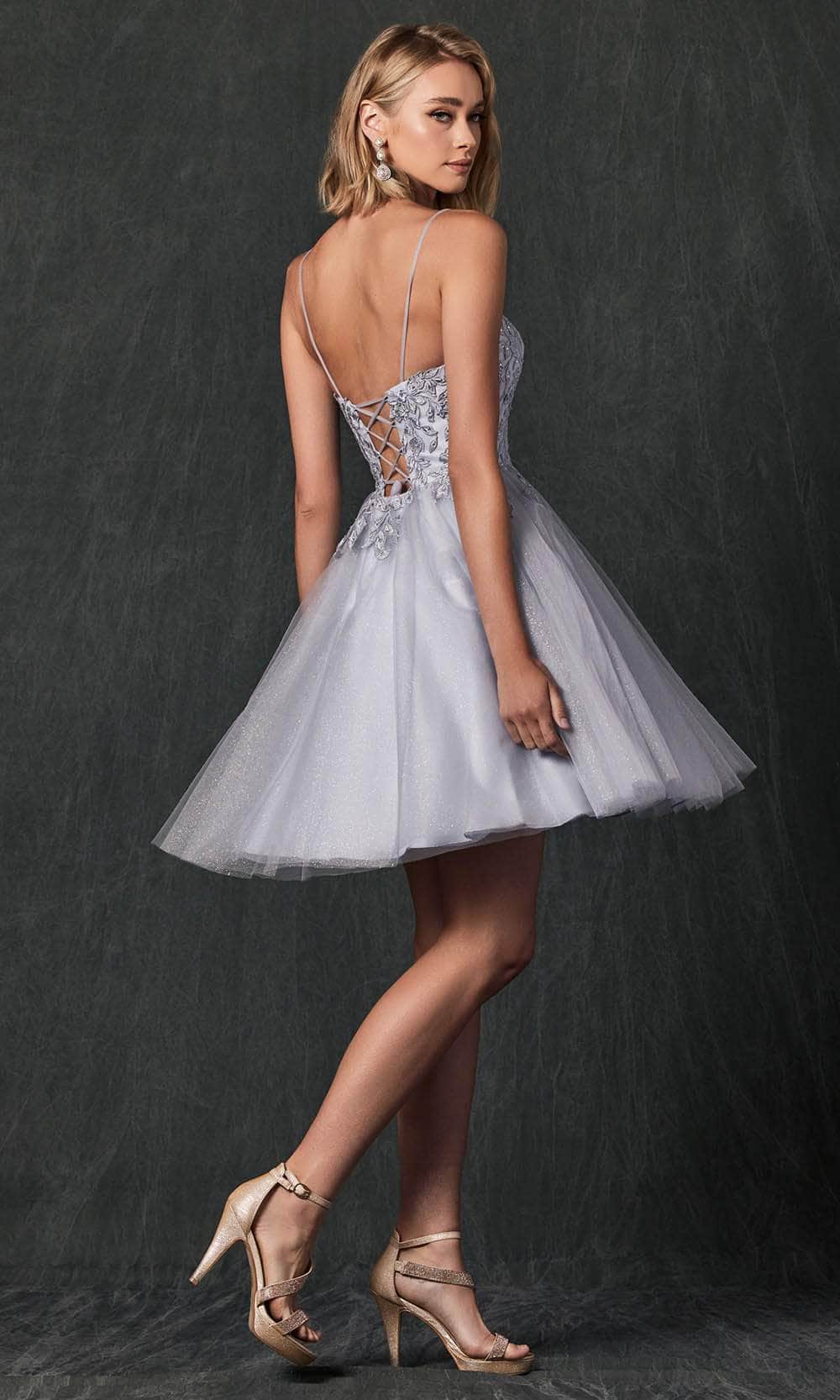 Juliet Dresses 860 - Floral Applique Cocktail Dress Special Occasion Dress