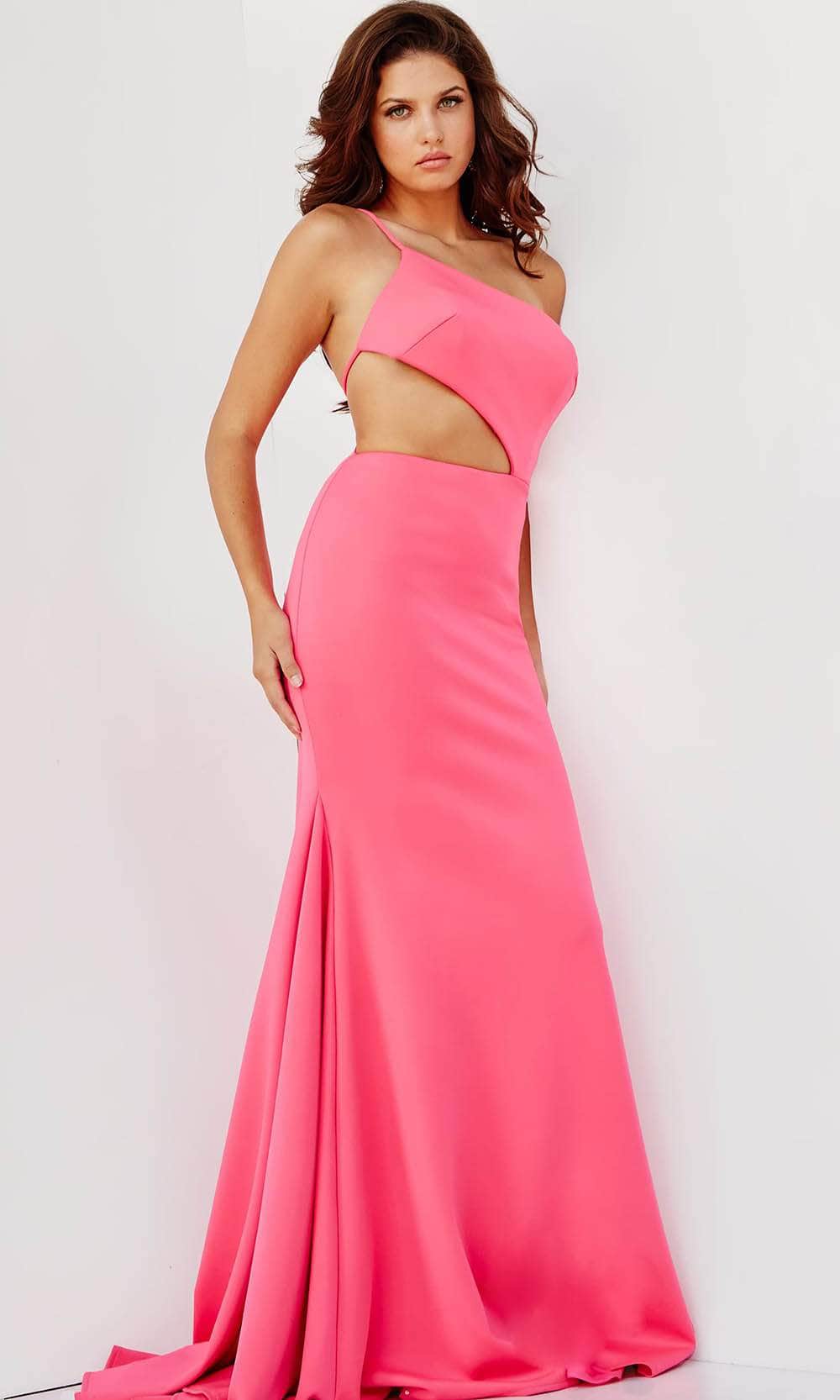 JVN by Jovani JVN000273 - Long Jersey/Scuba Trumpet Dress - Spaghetti Straps, Stretch Fabric, Side Cut Out, Strappy Back, Invisible Back Zipper With Hook And Eye Closure, Sweep Train ADASA JVN by Jovani JVN000273 - Long Jersey/Scuba Trumpet Dress - Spaghetti Straps, Stretch Fabric, Side Cut Out, Strappy Back, Invisible Back Zipper With Hook And Eye Closure, Sweep Train ADASA