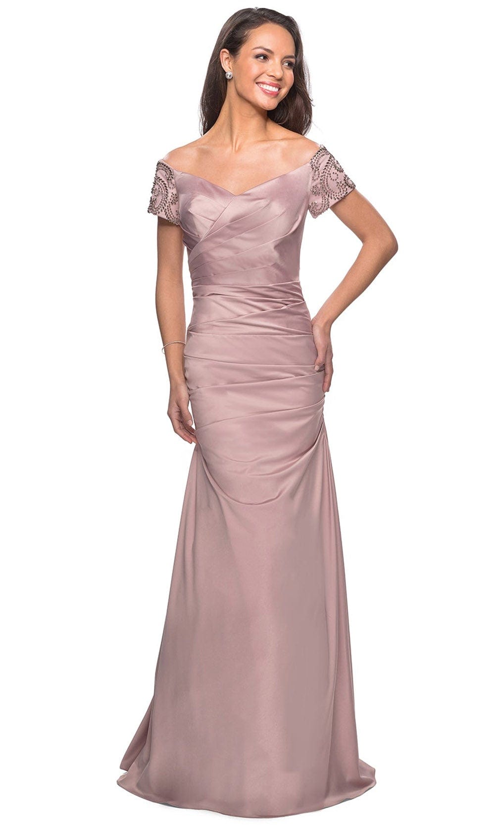 La Femme 25996 - Embellished Pleated Long Dress Special Occasion Dress