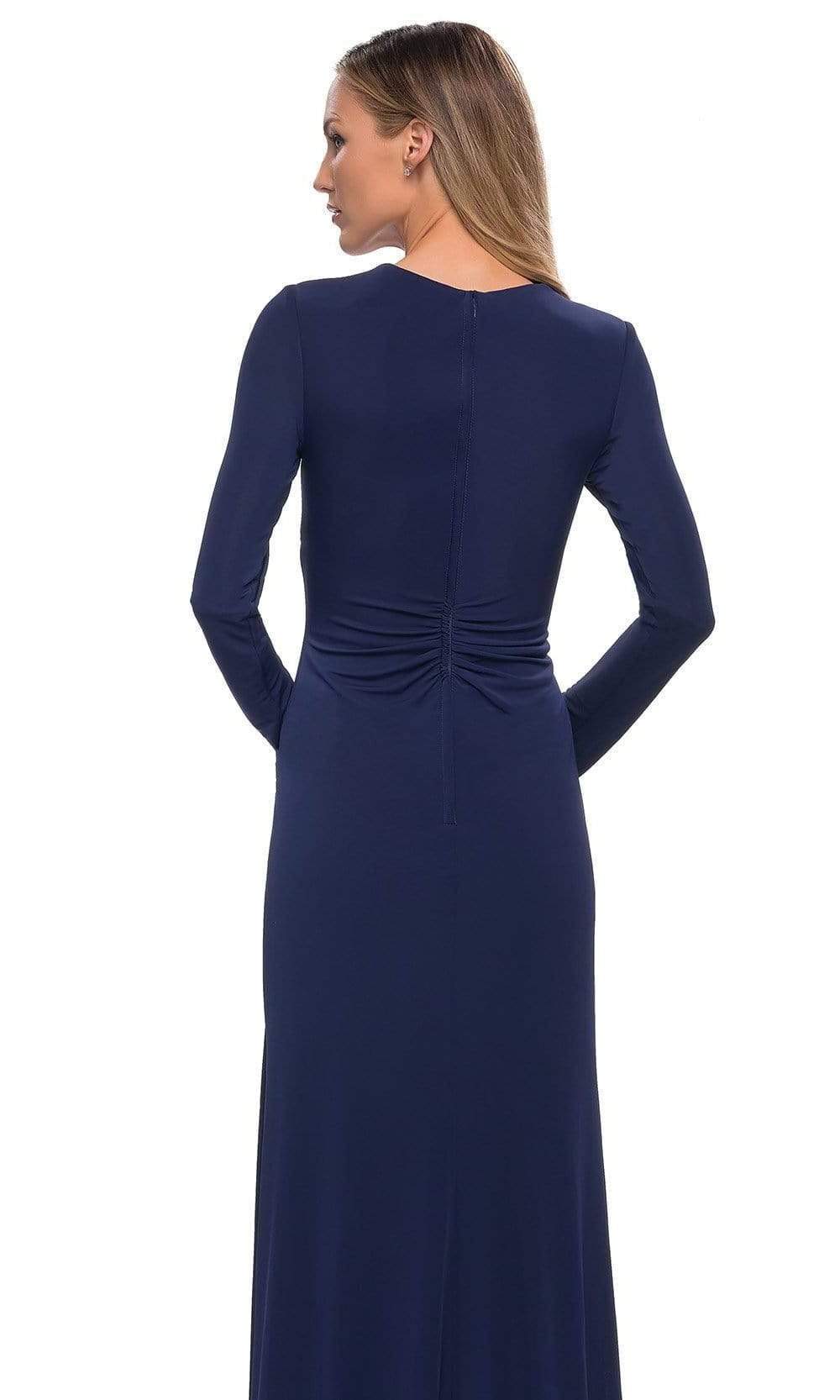 La Femme - 29535 Ruched Detailed Deep V-Neck Mother of the Bride Dress Mother of the Bride Dresses