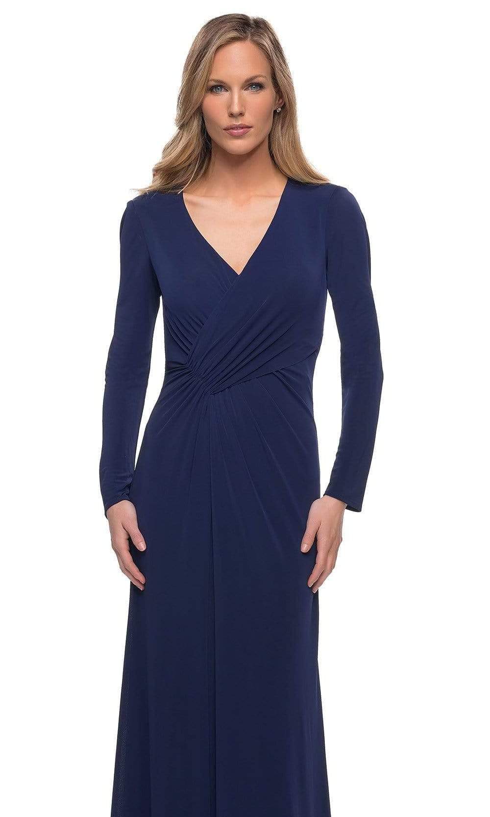 La Femme - 29535 Ruched Detailed Deep V-Neck Mother of the Bride Dress Mother of the Bride Dresses