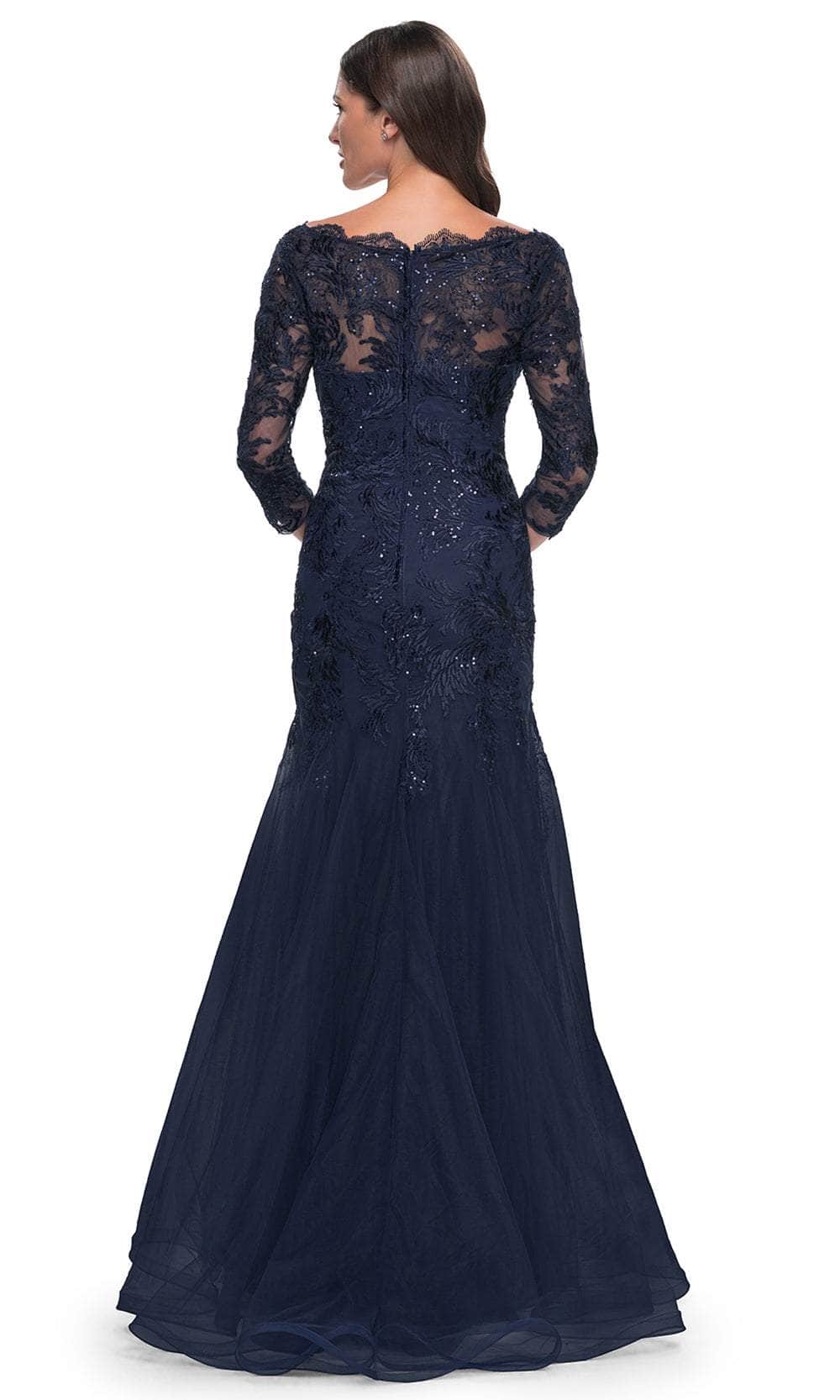 La Femme 30823 - Scallop Detailed Evening Dress Mother of the Bride Dresses