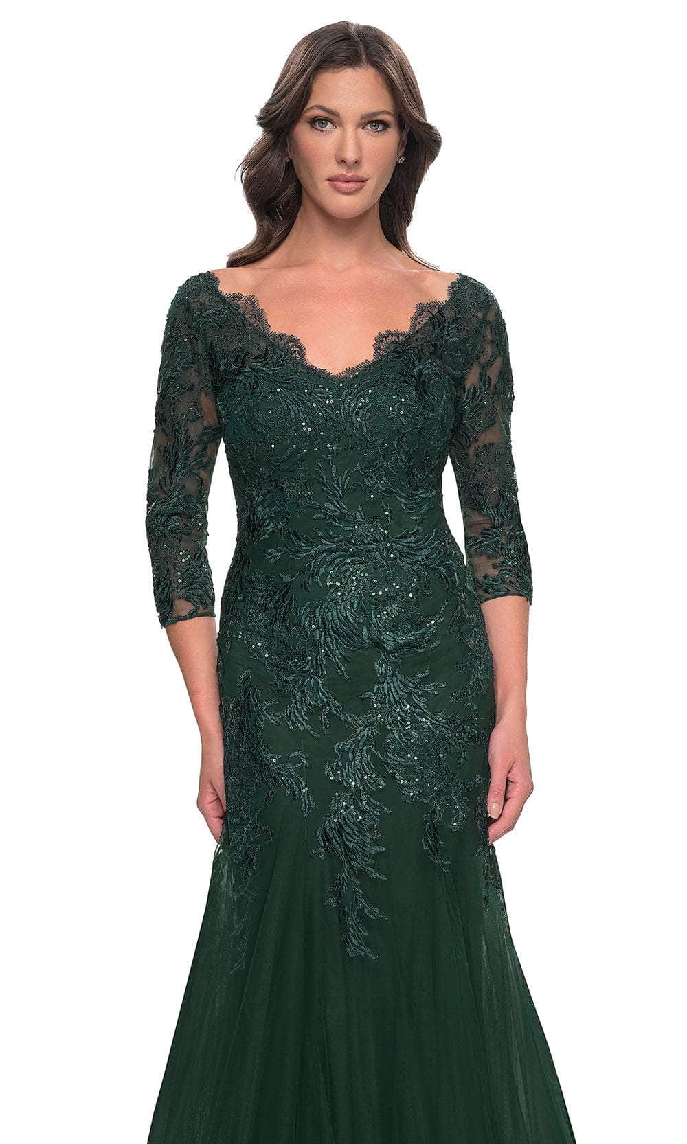 La Femme 30823 - Scallop Detailed Evening Dress Mother of the Bride Dresses