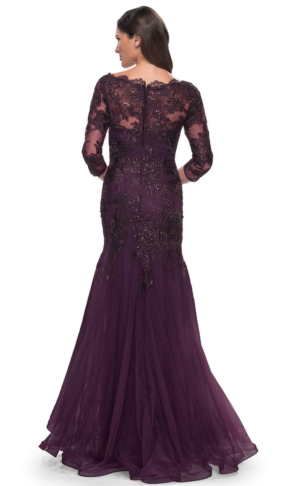 La Femme 30823 - Scallop Detailed Evening Dress Mother of the Bride Dresses
