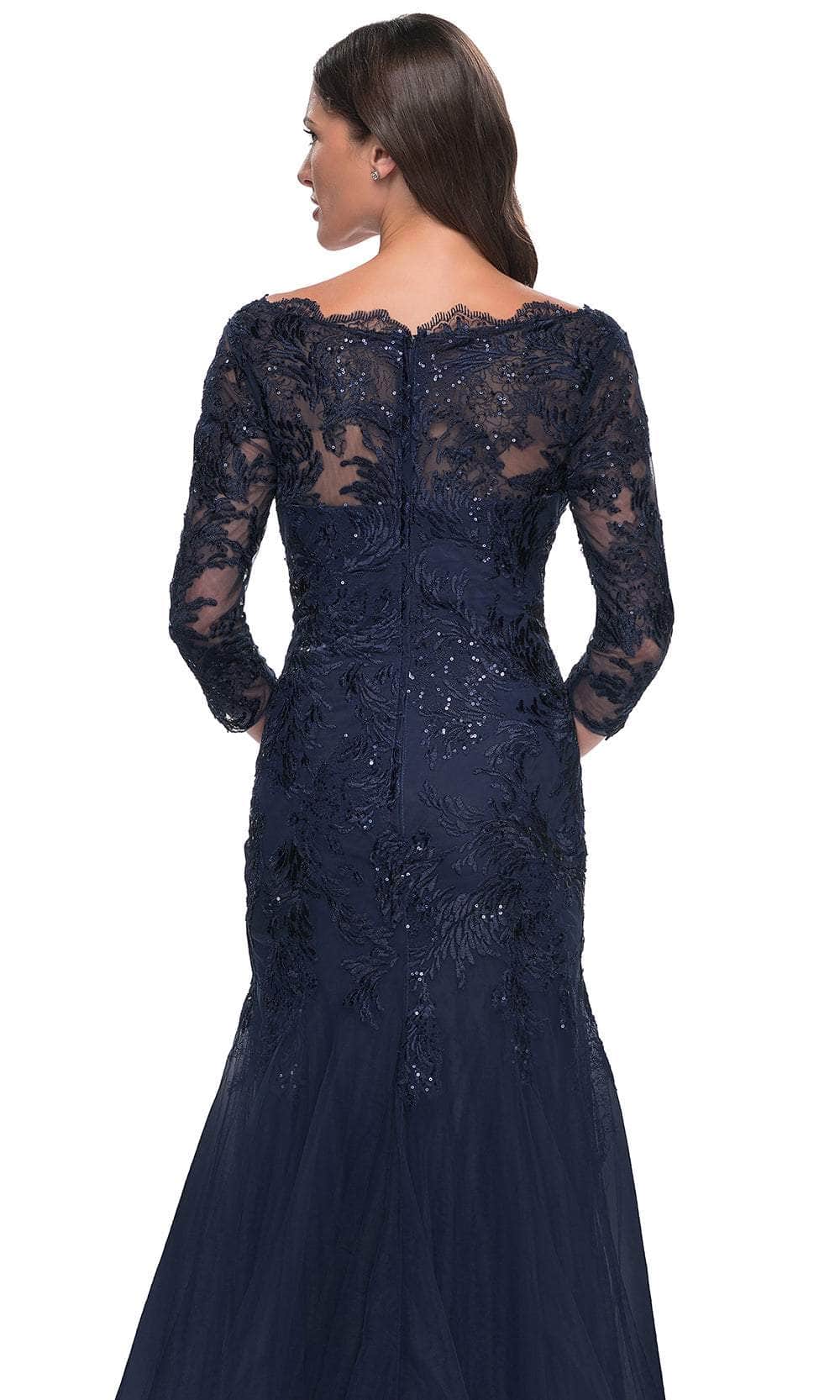 La Femme 30823 - Scallop Detailed Evening Dress Mother of the Bride Dresses