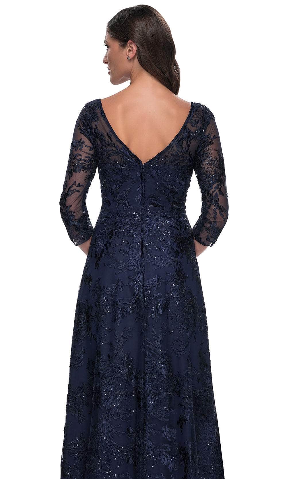 La Femme 30835 - Embroidered Bateau Formal Dress Evening Dresses