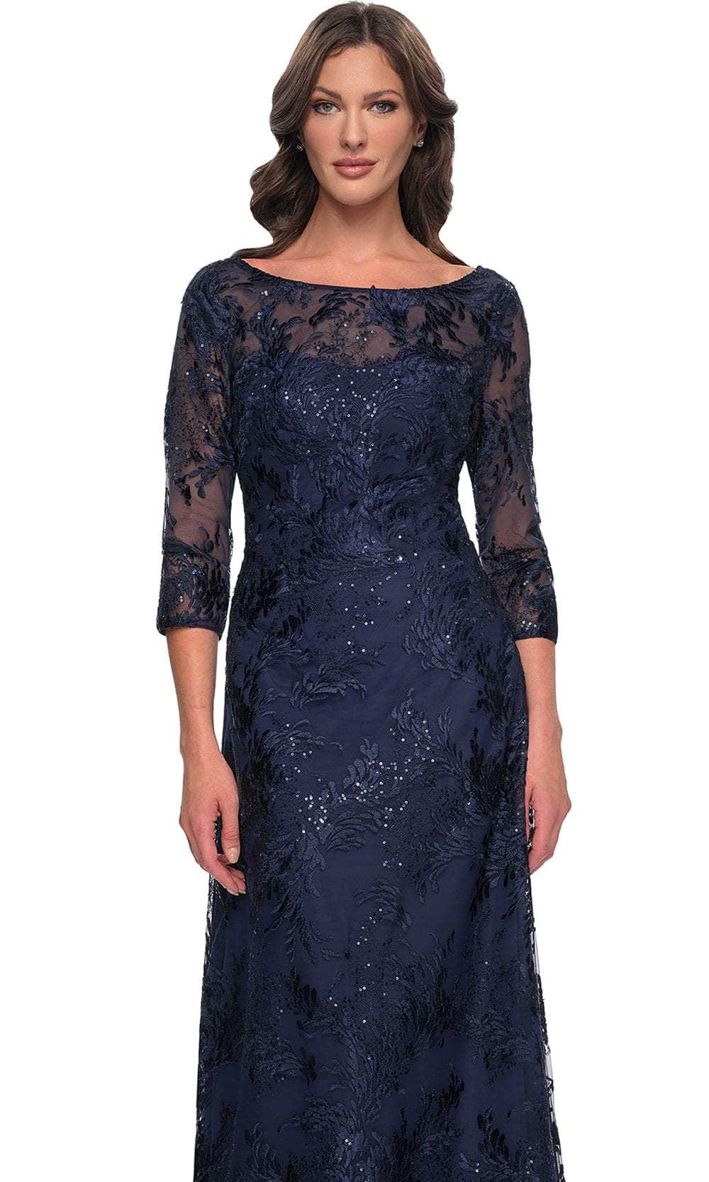 La Femme 30835 - Embroidered Bateau Formal Dress Evening Dresses