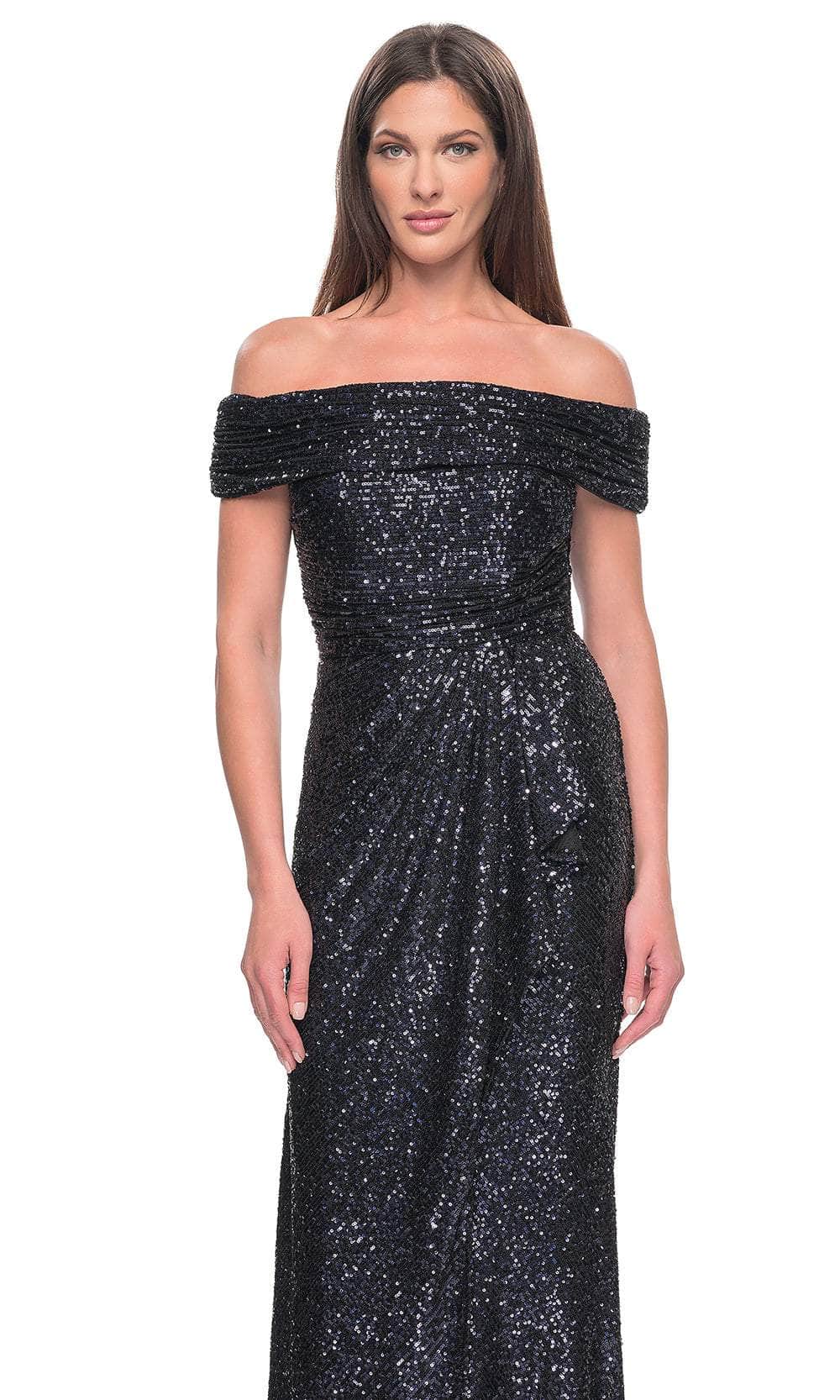 La Femme 31772 - Ruched Sequin Evening Dress Evening Dresses