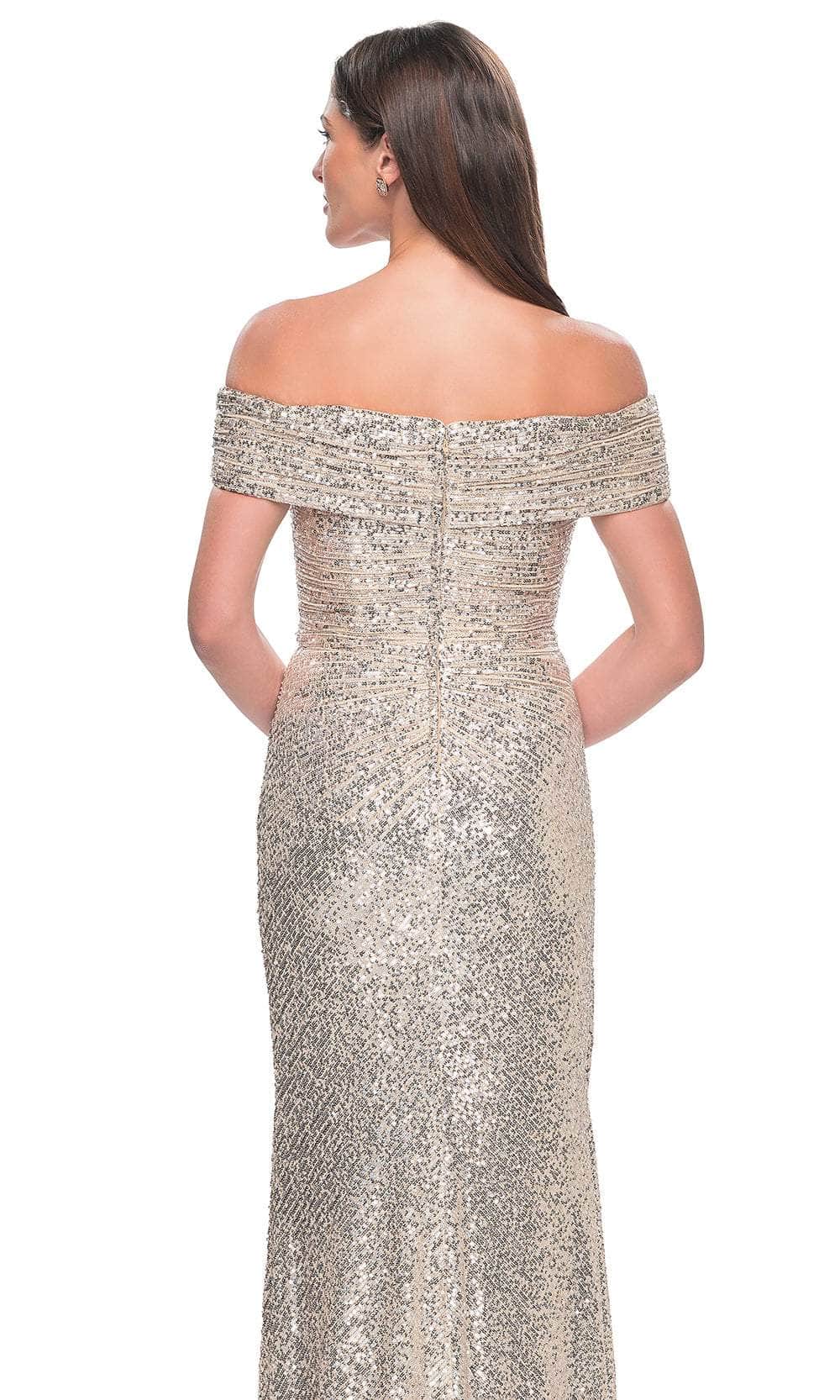 La Femme 31772 - Ruched Sequin Evening Dress Evening Dresses