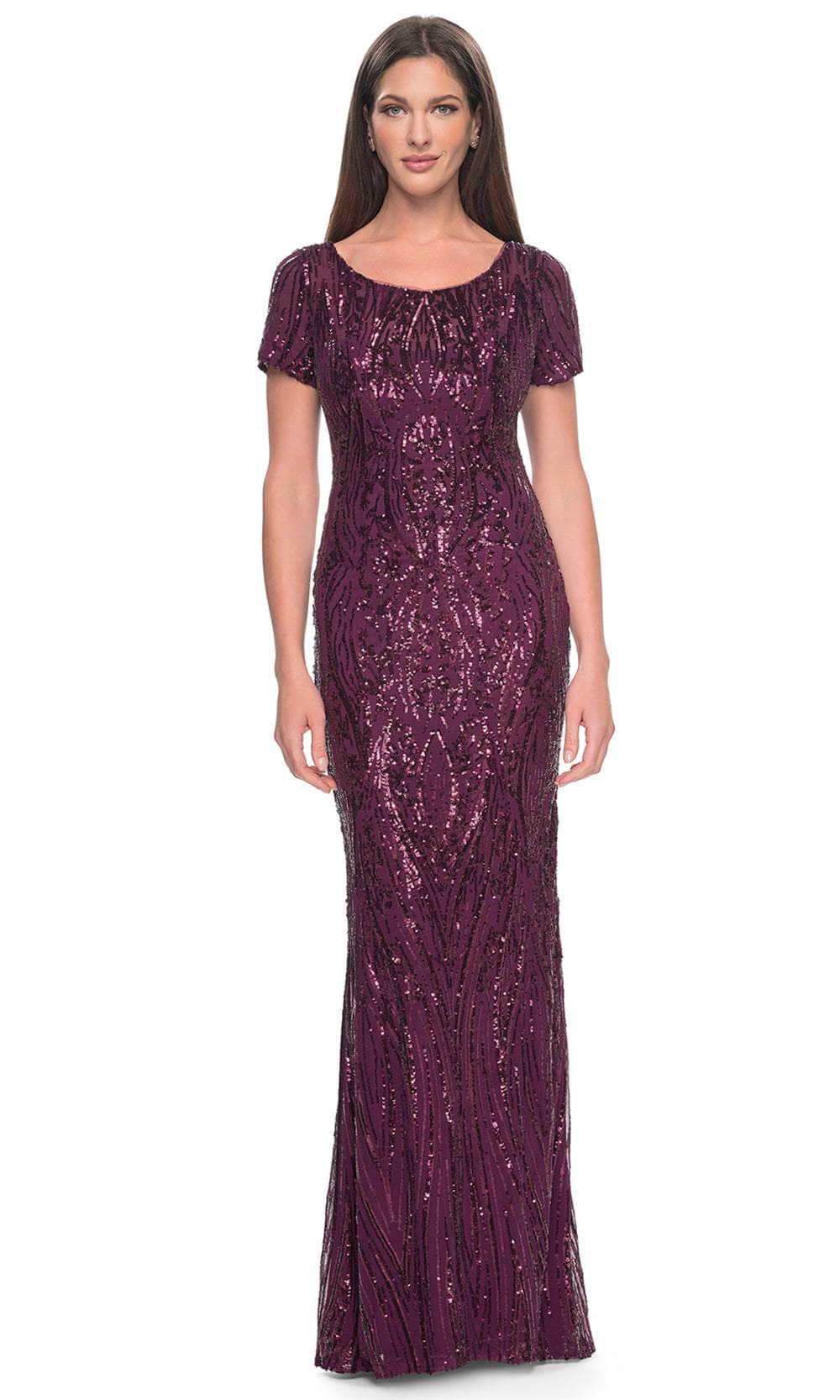 La Femme 31852 - Short Sleeve Sequin Evening Dress Mother of the Bride Dresses