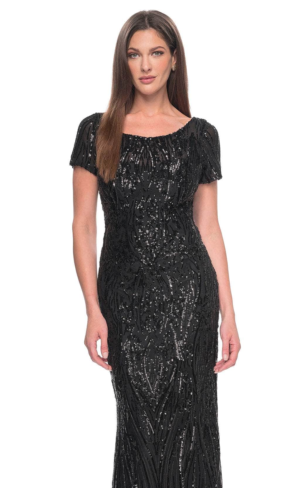 La Femme 31852 - Short Sleeve Sequin Evening Dress Mother of the Bride Dresses
