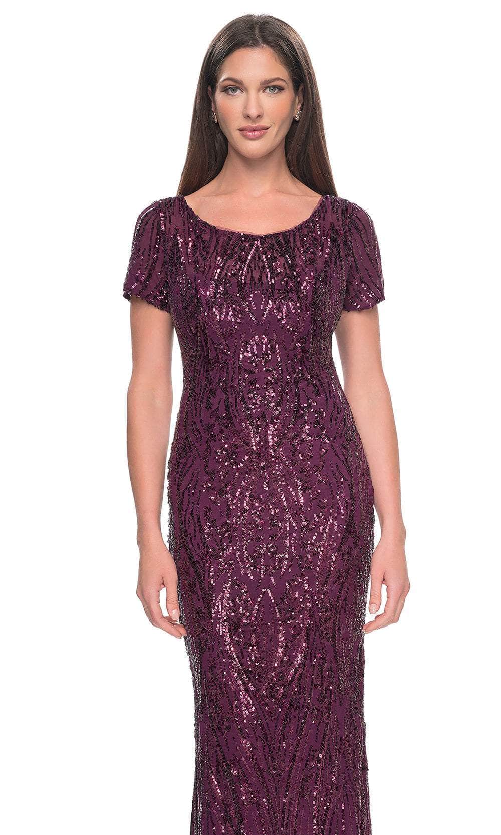 La Femme 31852 - Short Sleeve Sequin Evening Dress Mother of the Bride Dresses