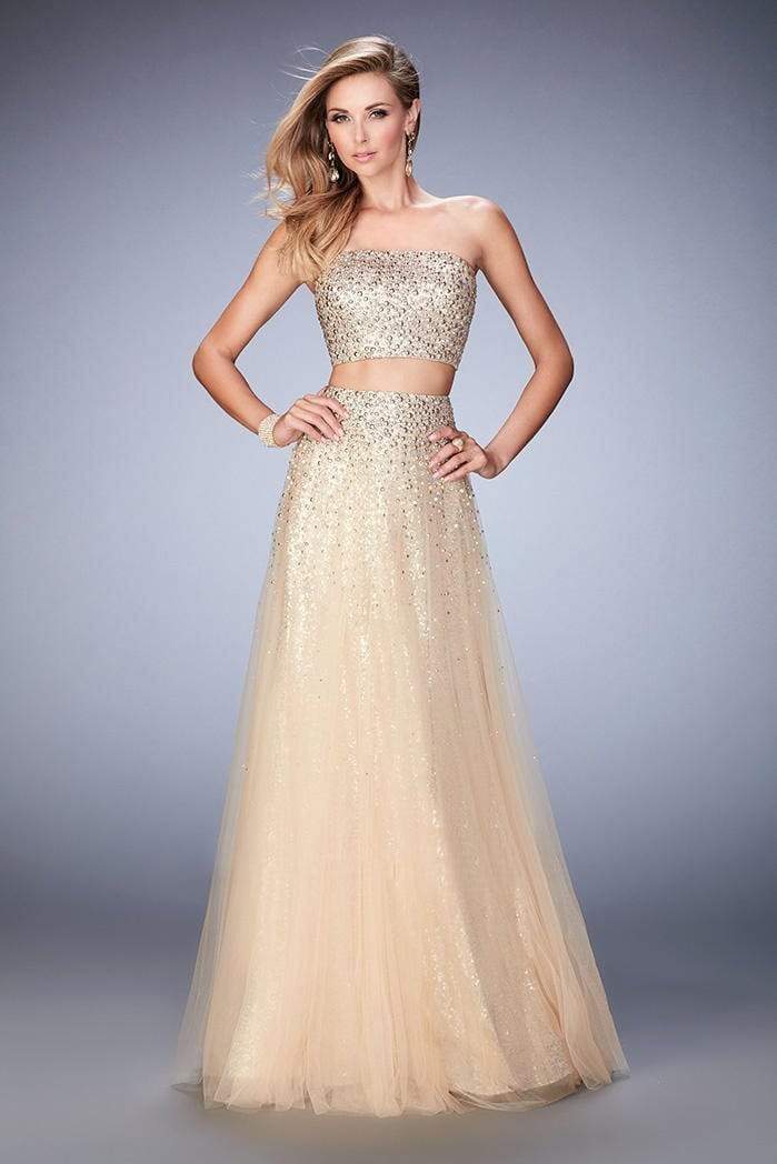 La Femme Two Piece Sequined A-Line Evening Gown 22379SC CCSALE