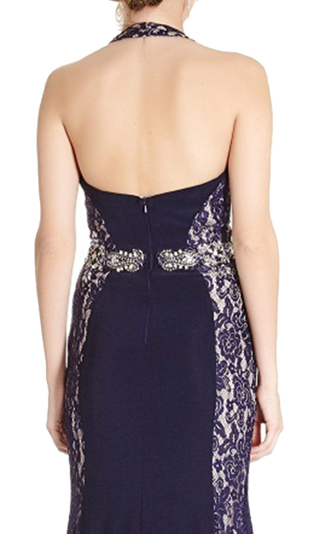 Lace Halter Sheath Evening Dress Prom Dresses