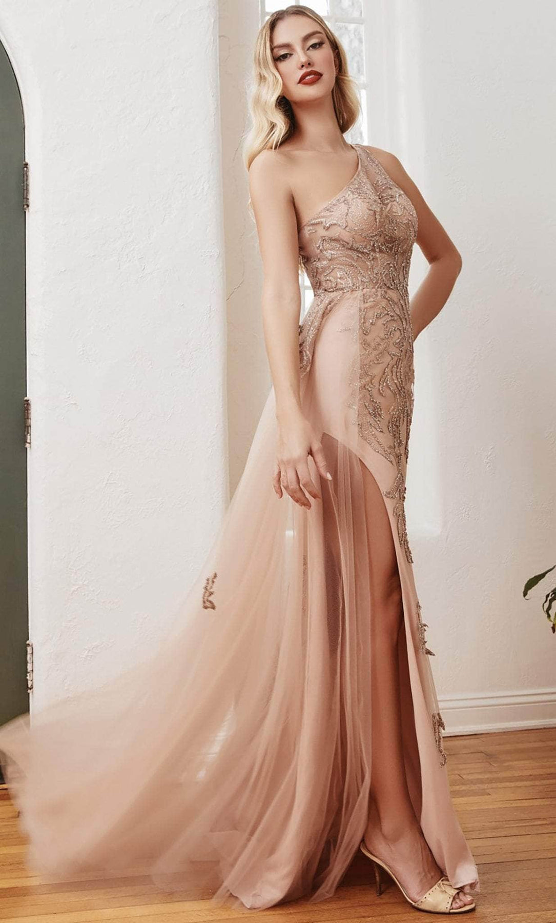 Ladivine CB098 - Beaded Illusion Evening Gown Prom Dresses