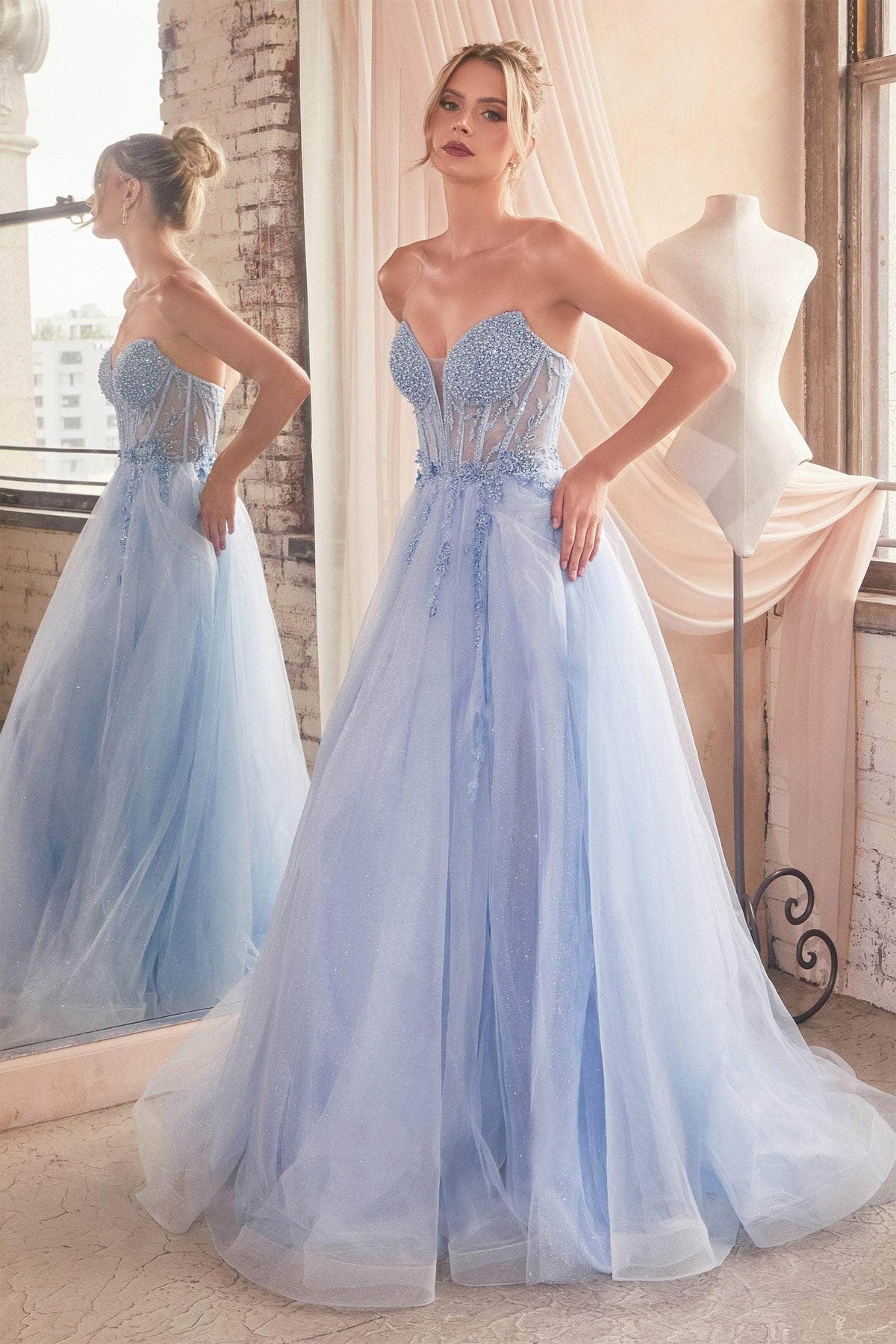 Ladivine CD0230 - Strapless Corset Prom Gown Special Occasion Dress