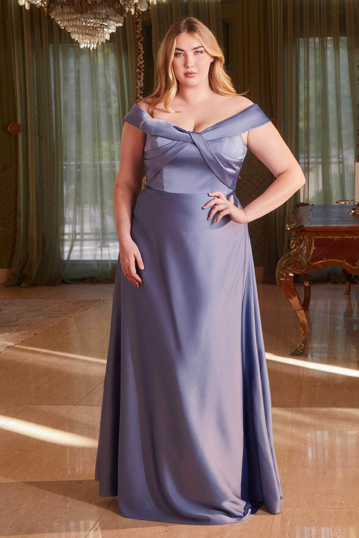 Ladivine CD325 - Cap Sleeve A-Line Prom Gown Special Occasion Dress