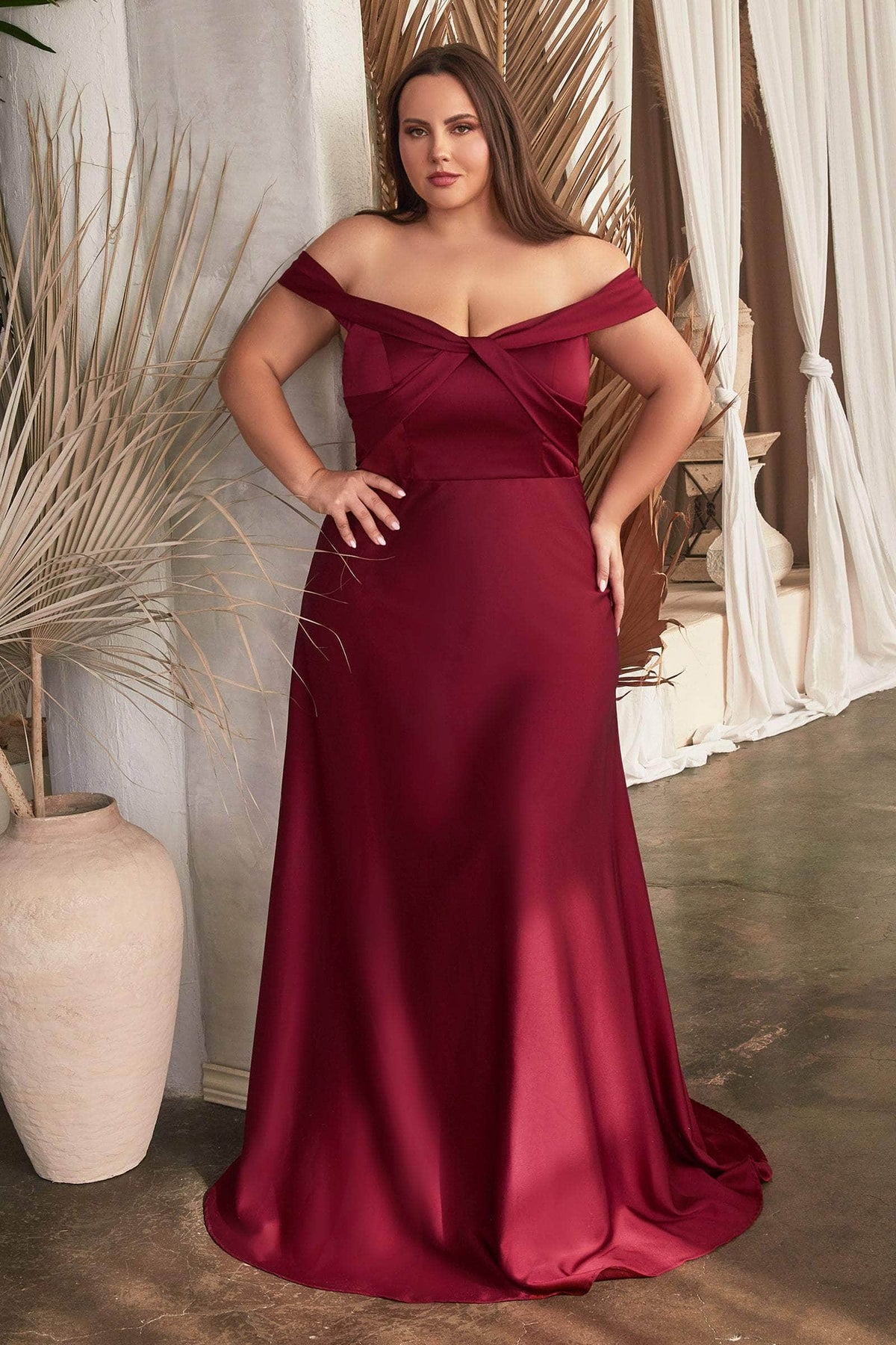 Ladivine CD325 - Cap Sleeve A-Line Prom Gown Special Occasion Dress