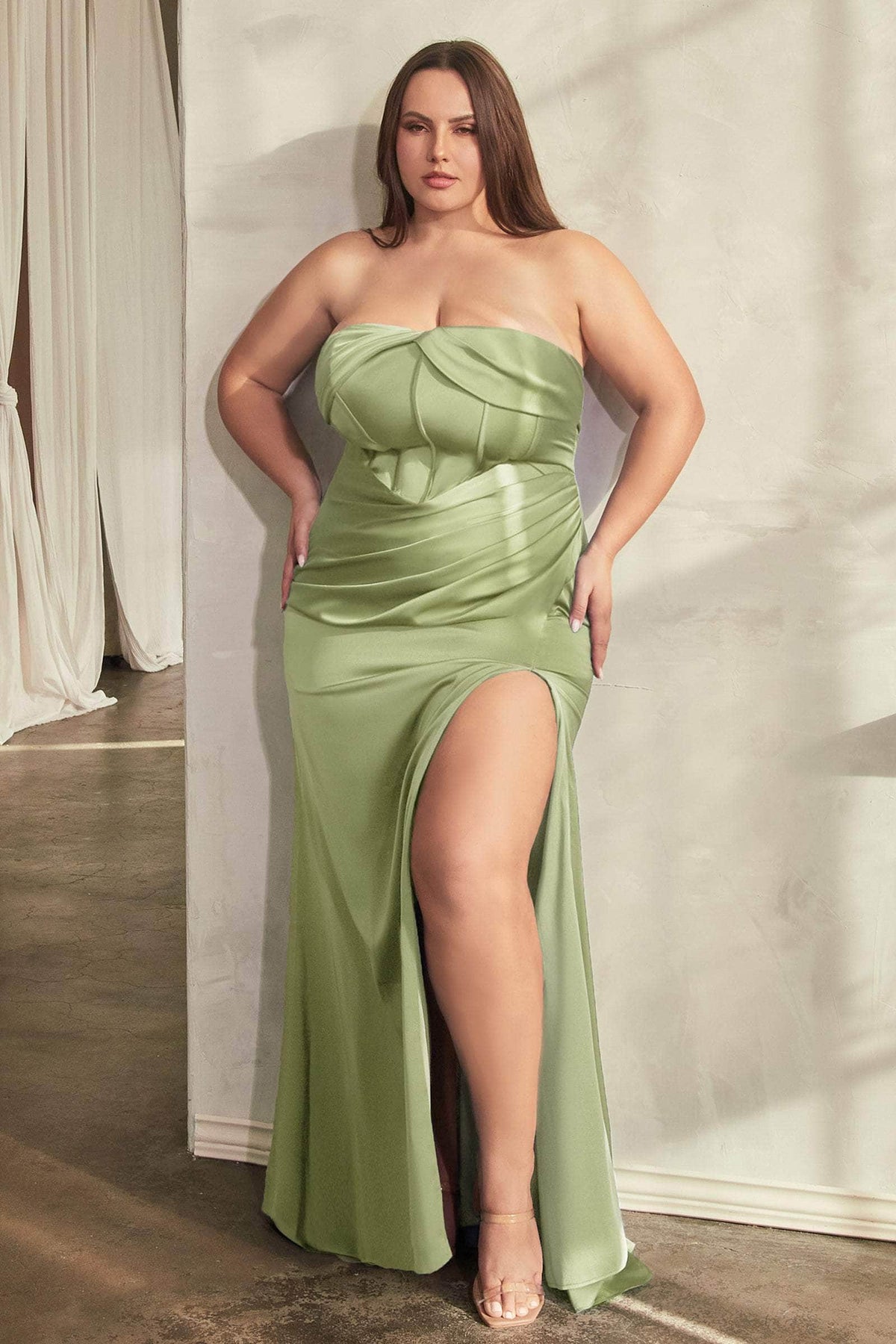 Ladivine CD326 - Strapless Corset Prom Gown Special Occasion Dress