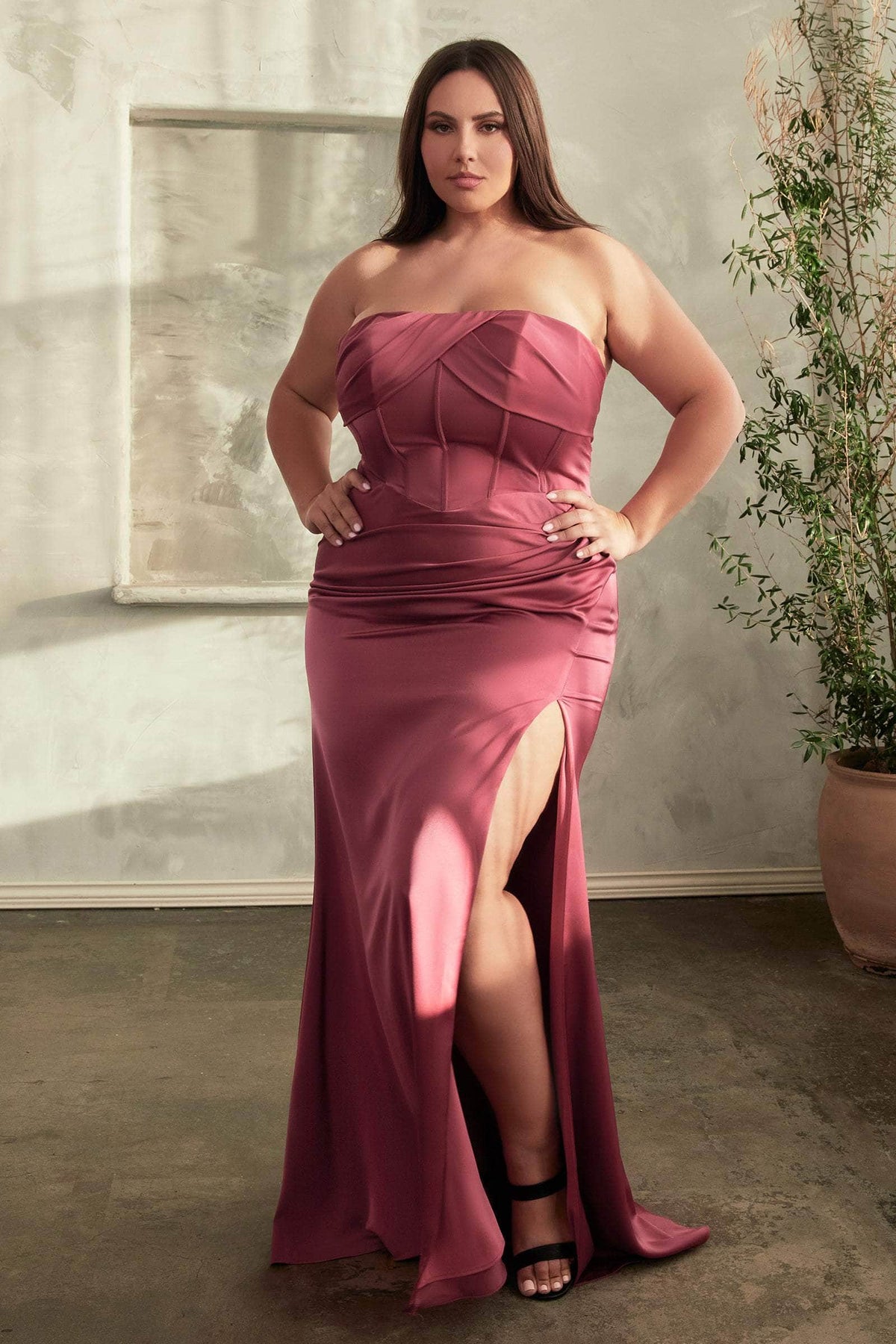 Ladivine CD326 - Strapless Corset Prom Gown Special Occasion Dress