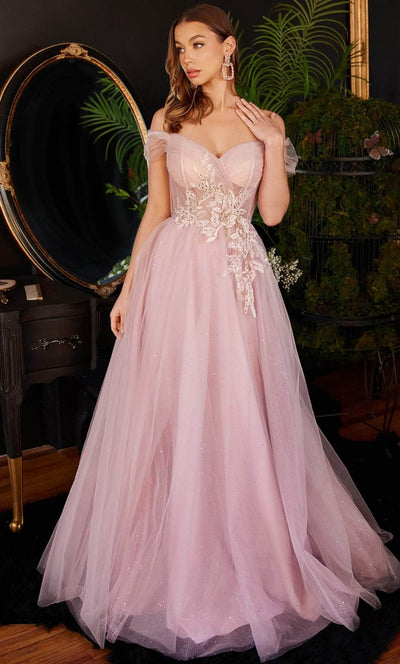 Ladivine CD3394 - Embroidered Tulle Prom Gown Prom Dresses 4 / Mauve-