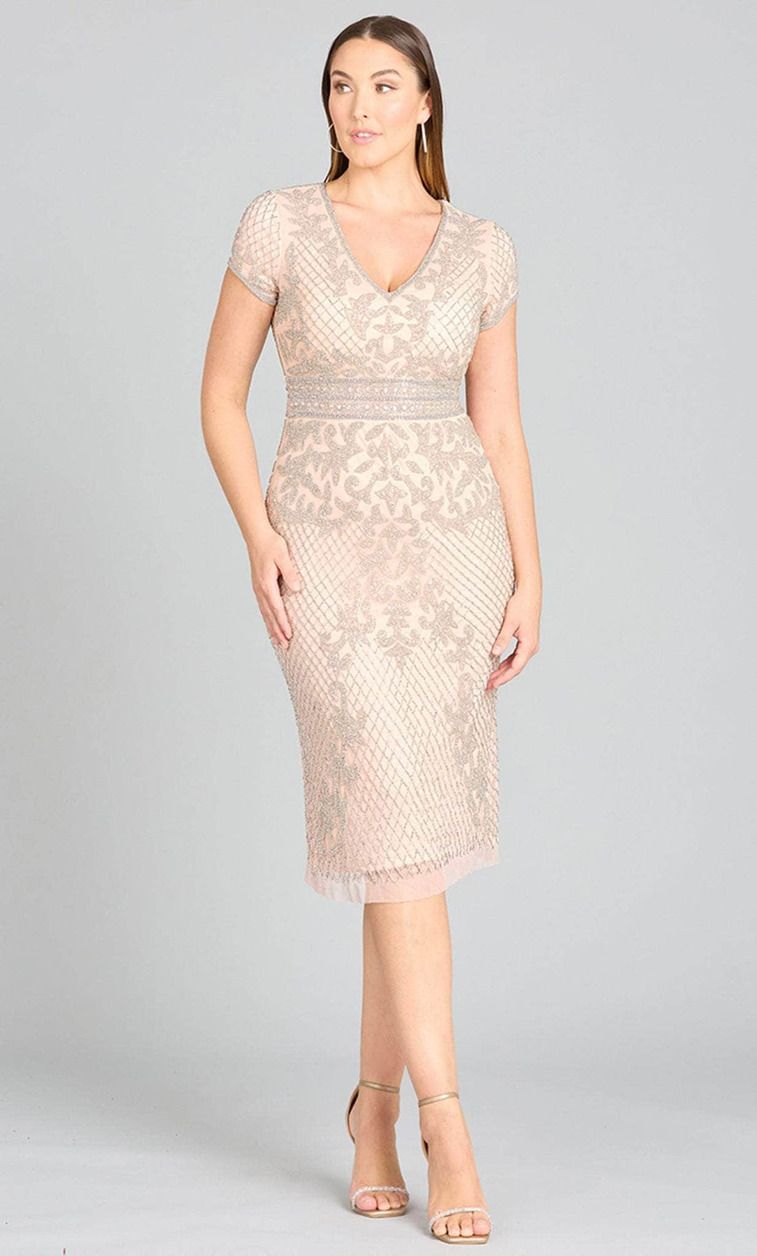 Lara Dresses 29225 - Cap Sleeve Sheath Knee-Length Dress Special Occasion Dress