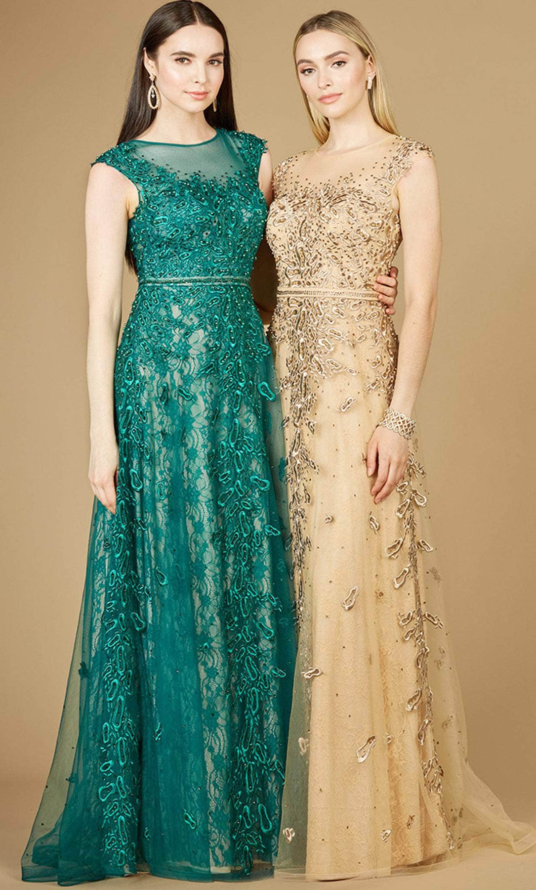 Lara Dresses 29250 - Embroidered Cap Sleeve Evening Gown Special Occasion Dress