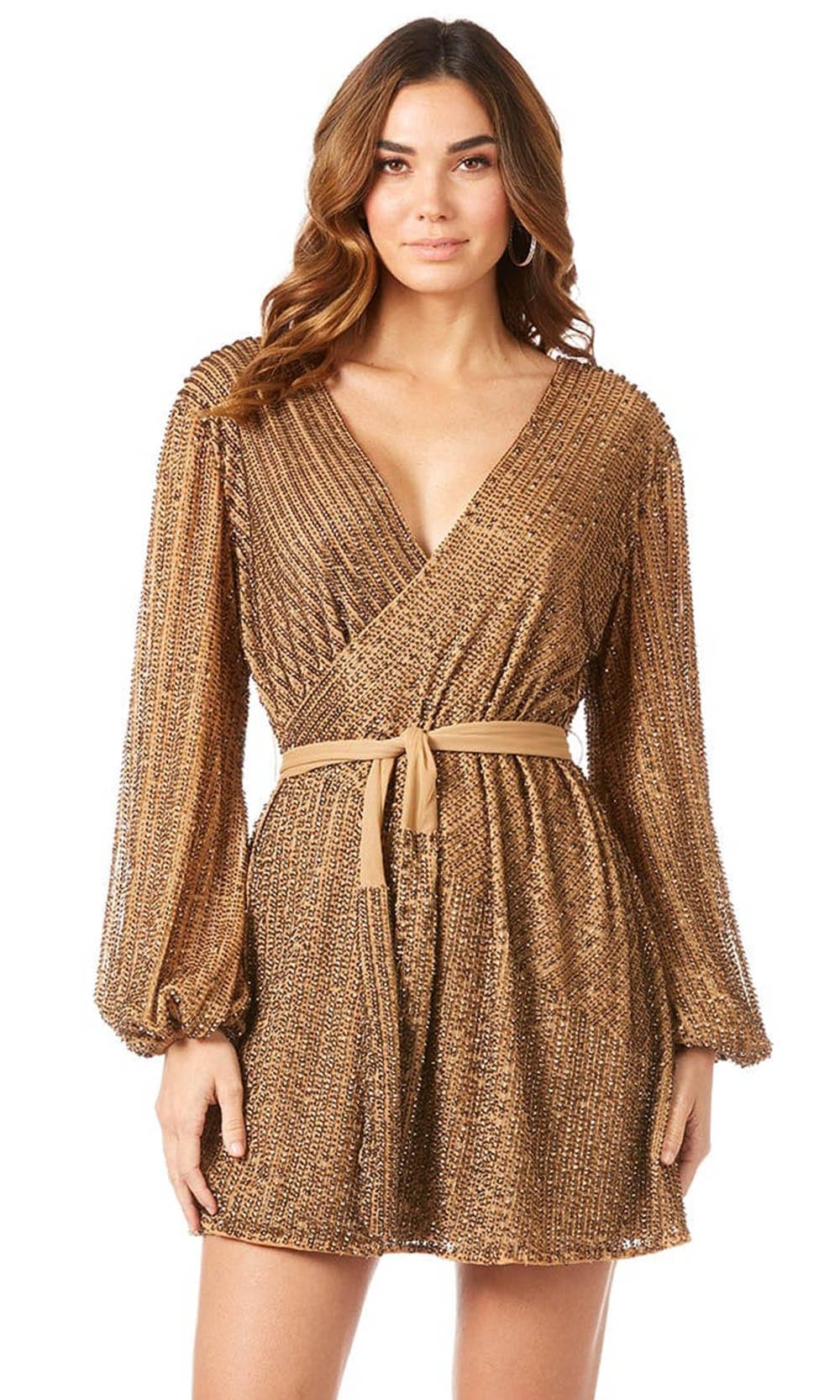 Lara Dresses 29287 - Robe Style Party Short Dress Special Occasion Dress 0 / Almond