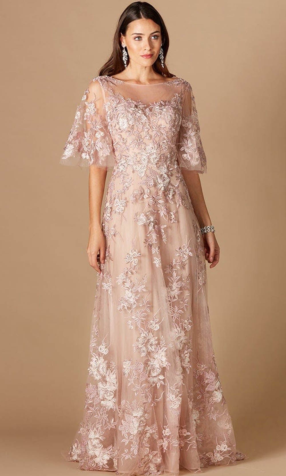 Lara Dresses 29325 - Elbow-Length Circular Flounce Sleeve A Line Gown Special Occasion Dress