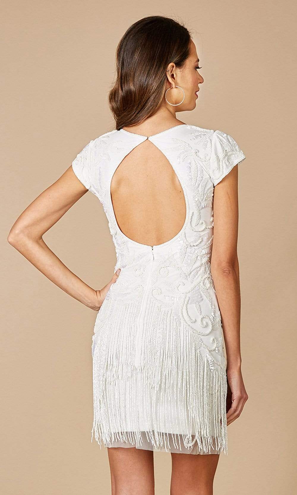 Lara Dresses - 51053 Modified V-Neck Sheath Dress Cocktail Dresses