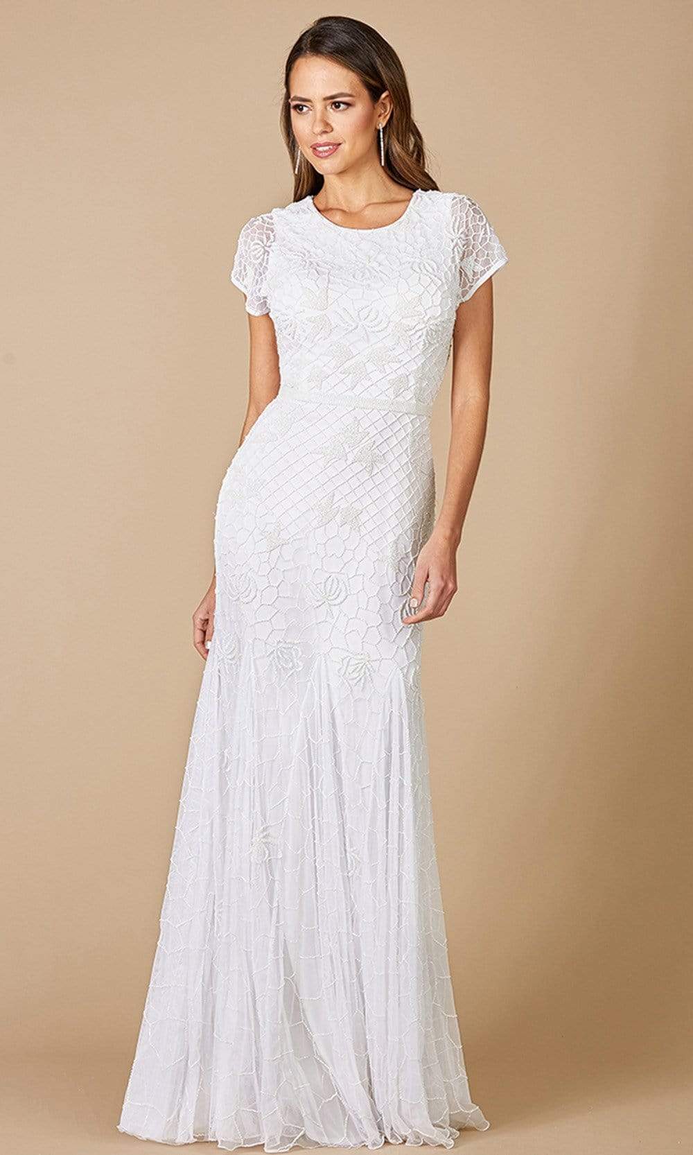 Lara Dresses - 51068 Jewel Trumpet Evening Dress Bridal Dresses 2 / Ivory