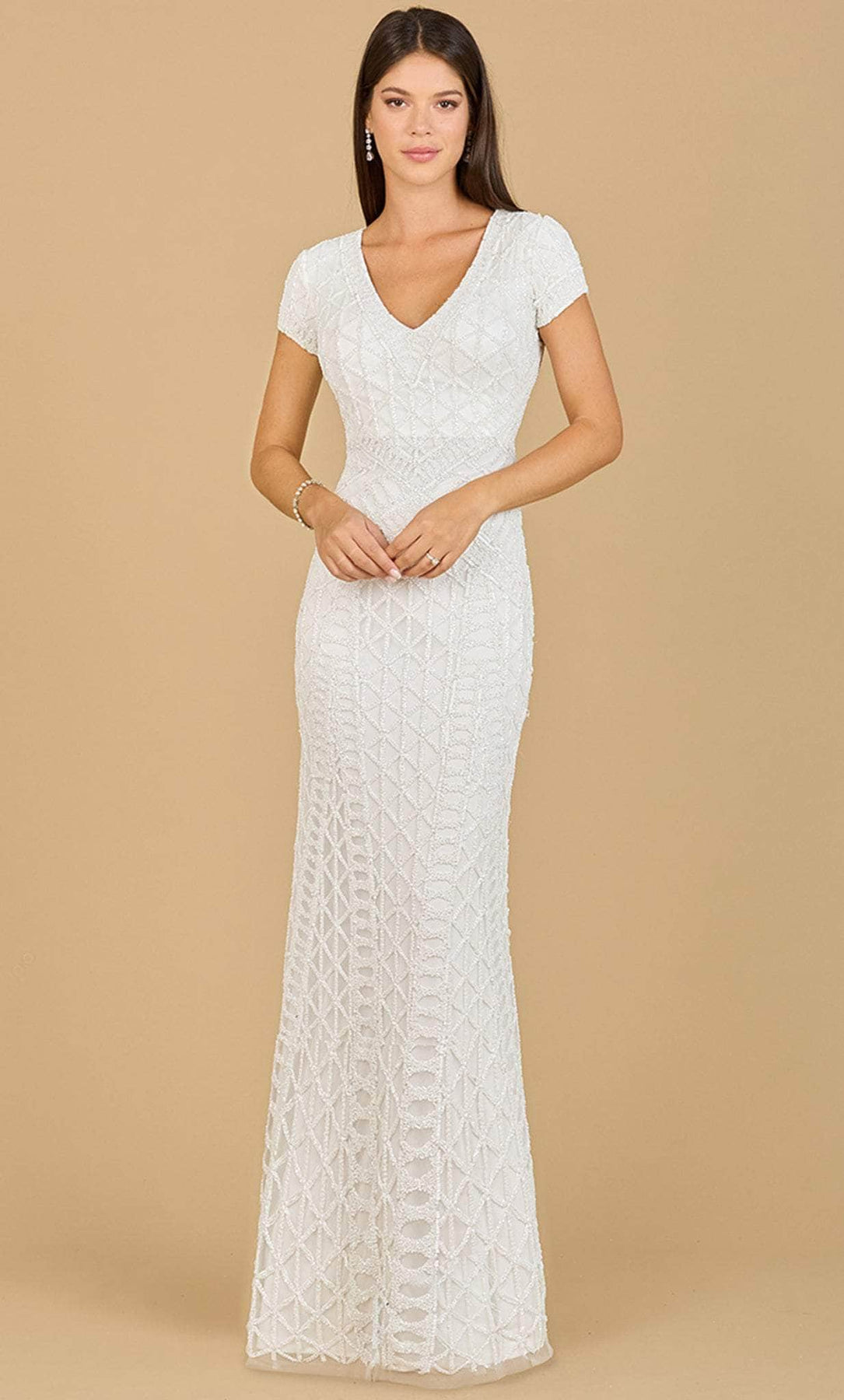 Lara Dresses 51141 - Embroidered Lace Formal Dress Special Occasion Dress 2 / Ivory