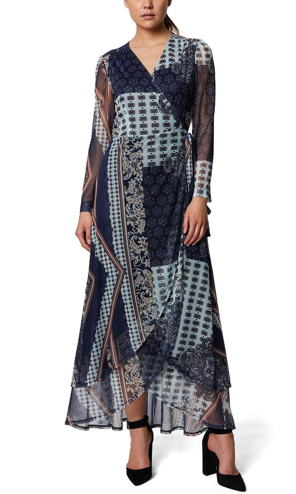 Laundry HU07D21 - V-Neck Printed Long Dress Laundry HU07D21 - V-Neck Printed Long Dress