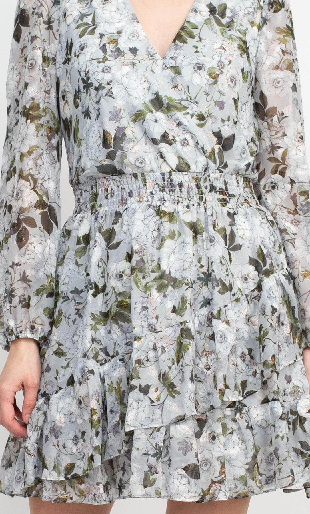 Laundry HU07D29 - Tiered Hem Floral Short Dress Holiday Dresses