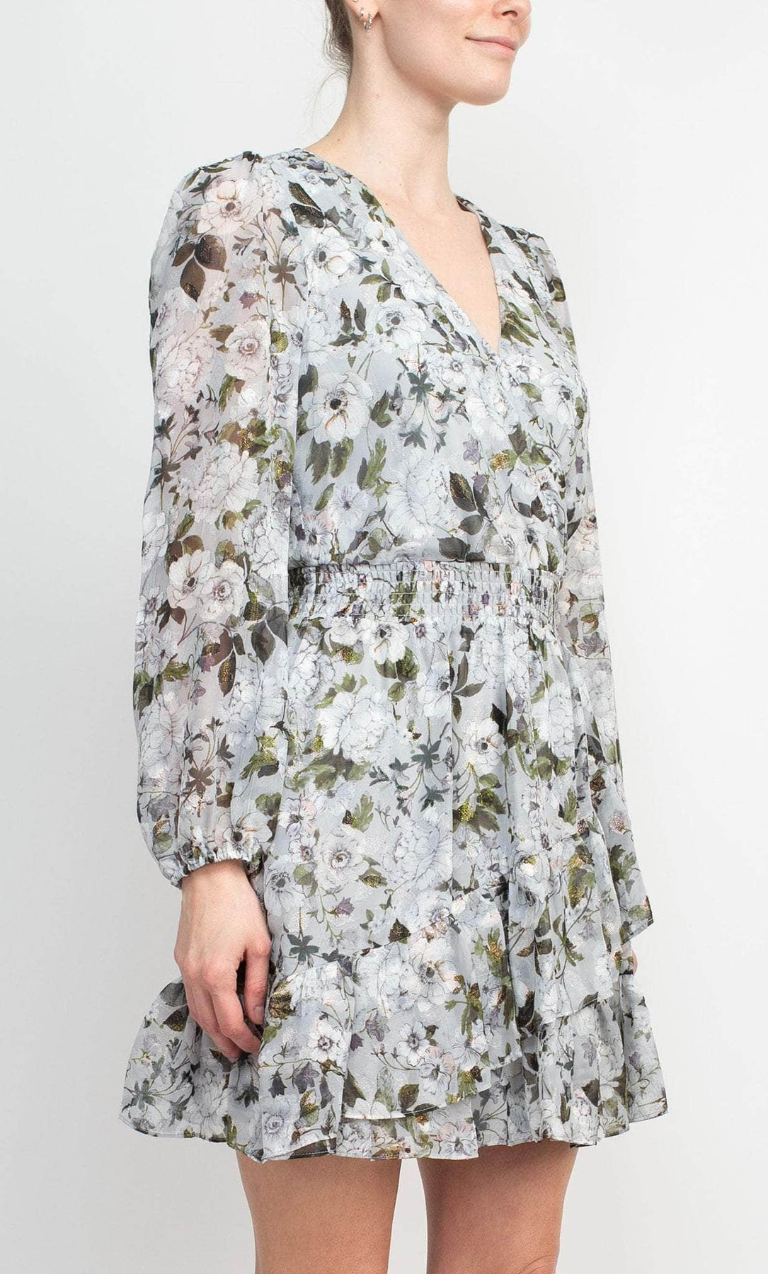 Laundry HU07D29 - Tiered Hem Floral Short Dress Holiday Dresses