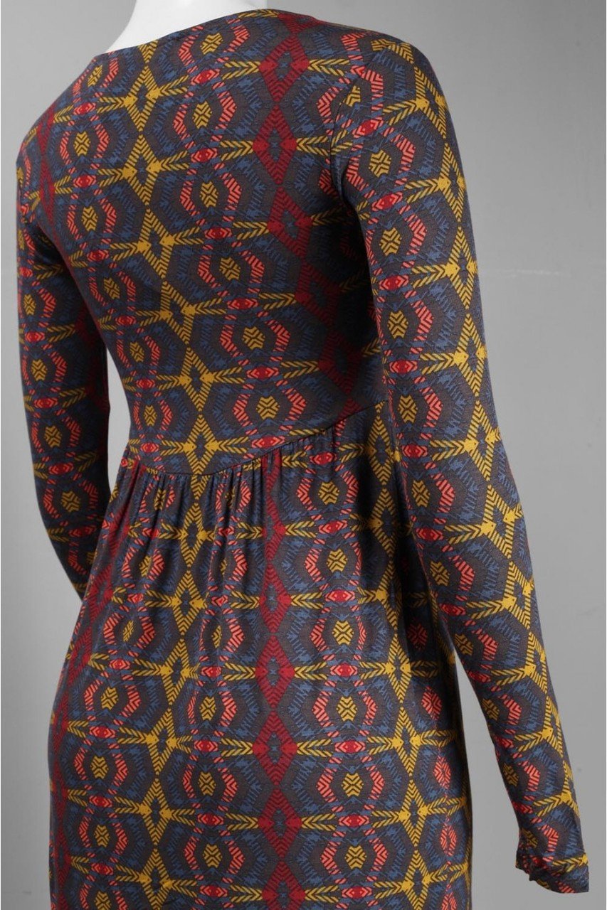 Leota - 2451 Long Sleeved Printed Short Dress in Multi-Color and Print