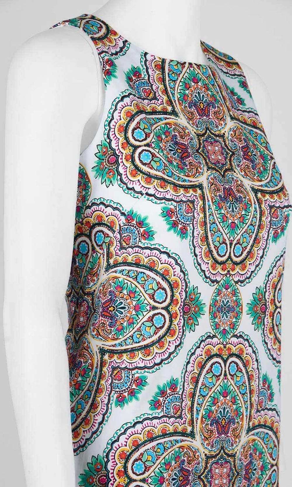 London Times - T3327M Multi-Print Scoop Neck Shift Dress Cocktail Dresses