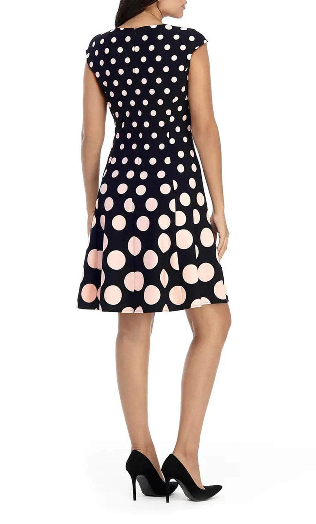 London Times T3791M - Cap Sleeve Polka Dot Short Dress Cocktail Dresses