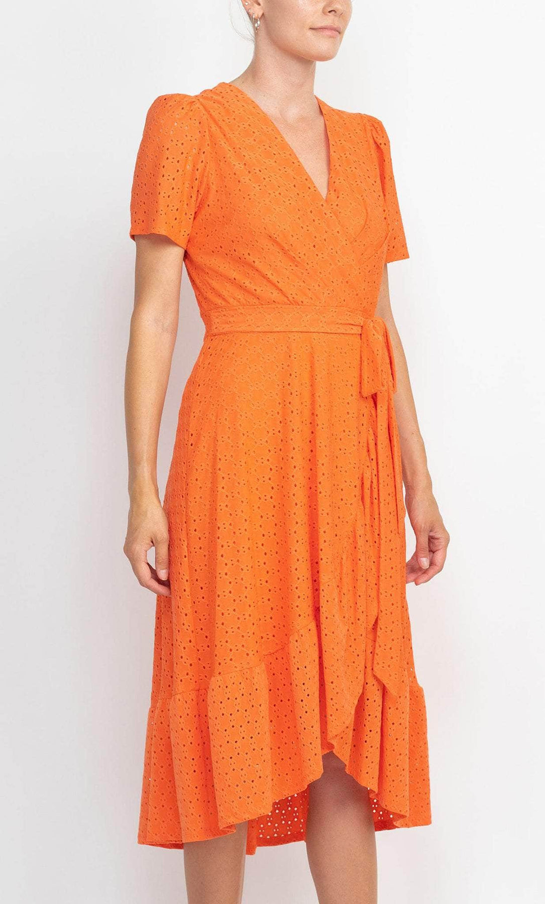 London Times T5649M - Lace A-line Faux Wrap Casual Dress Special Occasion Dress