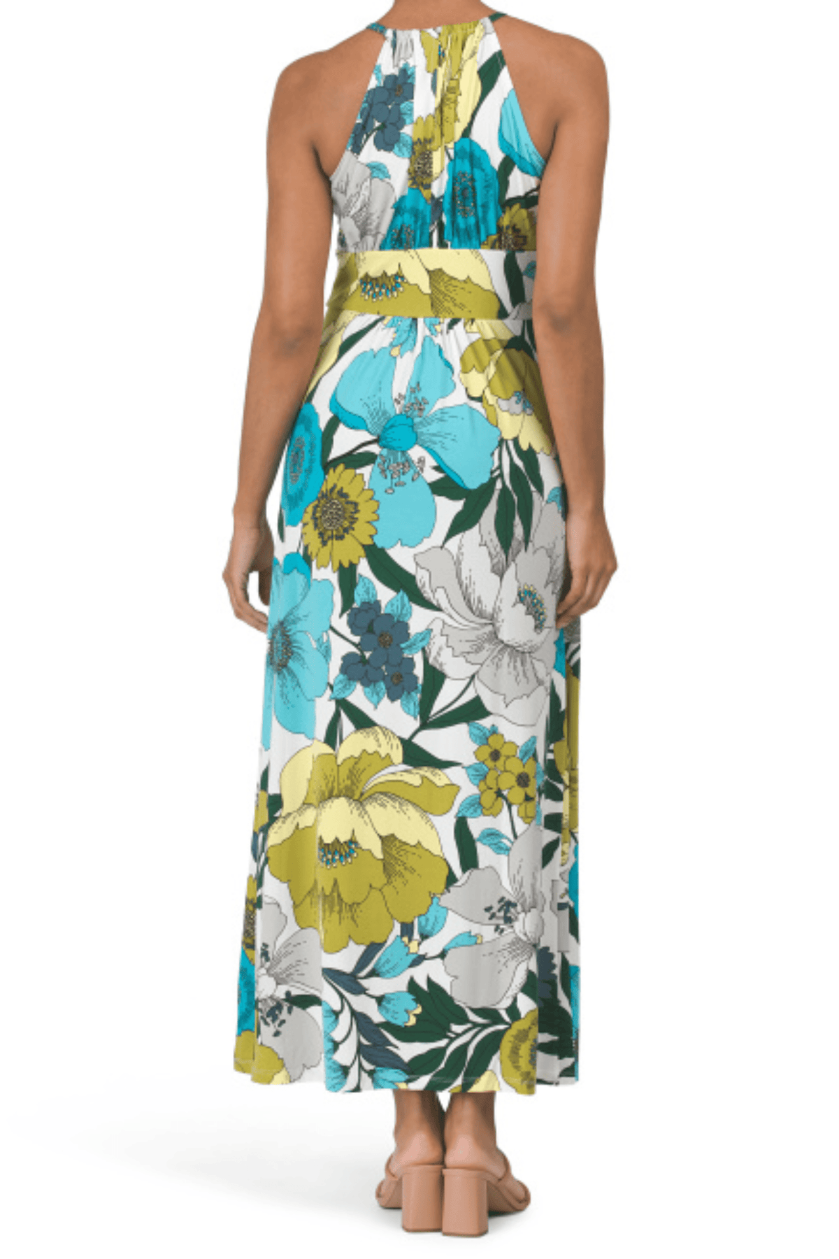 London Times T6110M - Floral Halter Maxi Dress Special Occasion Dresses
